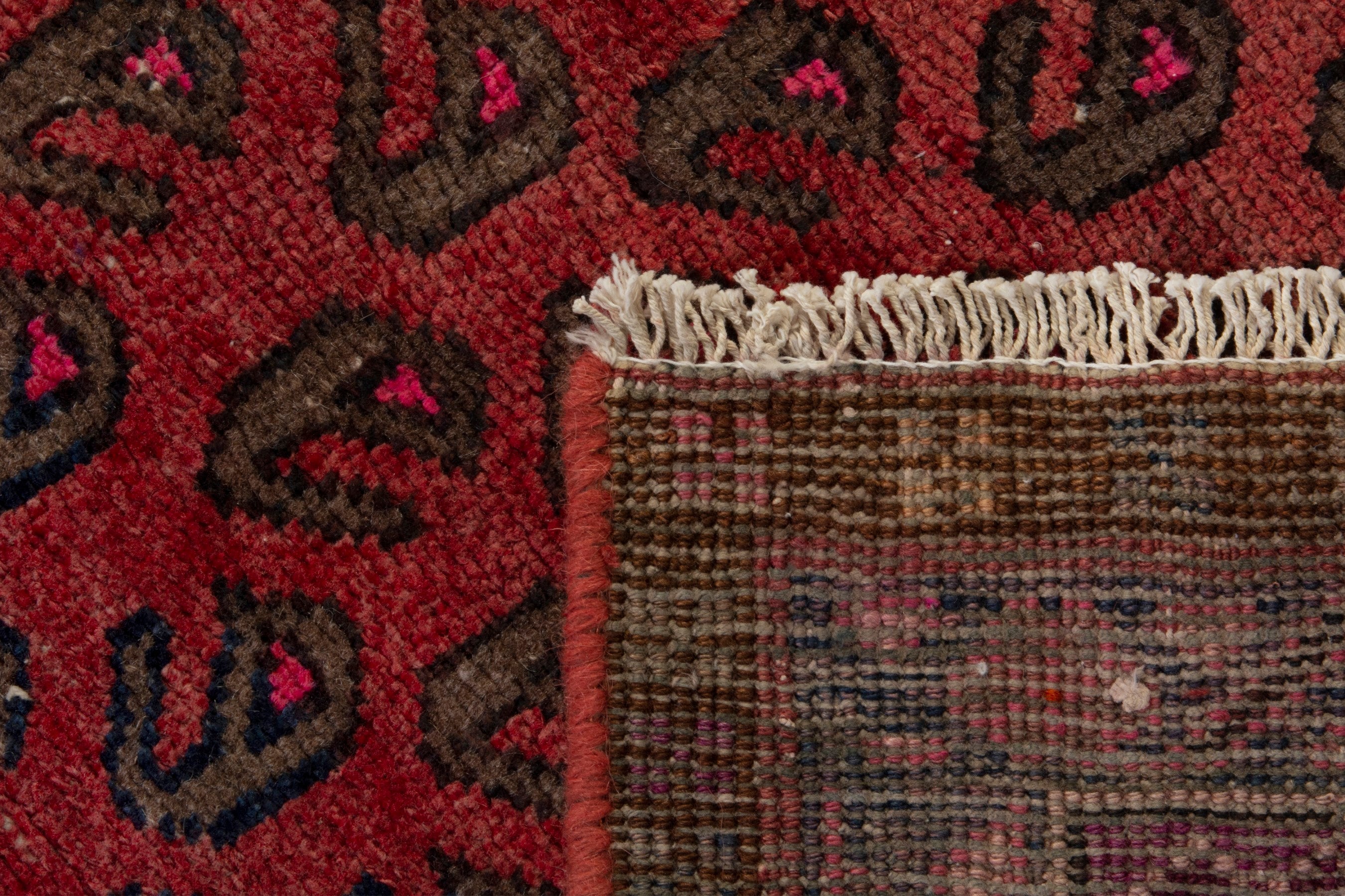 Persian Lori area rug in deep red and burgundy, view 18 of 18