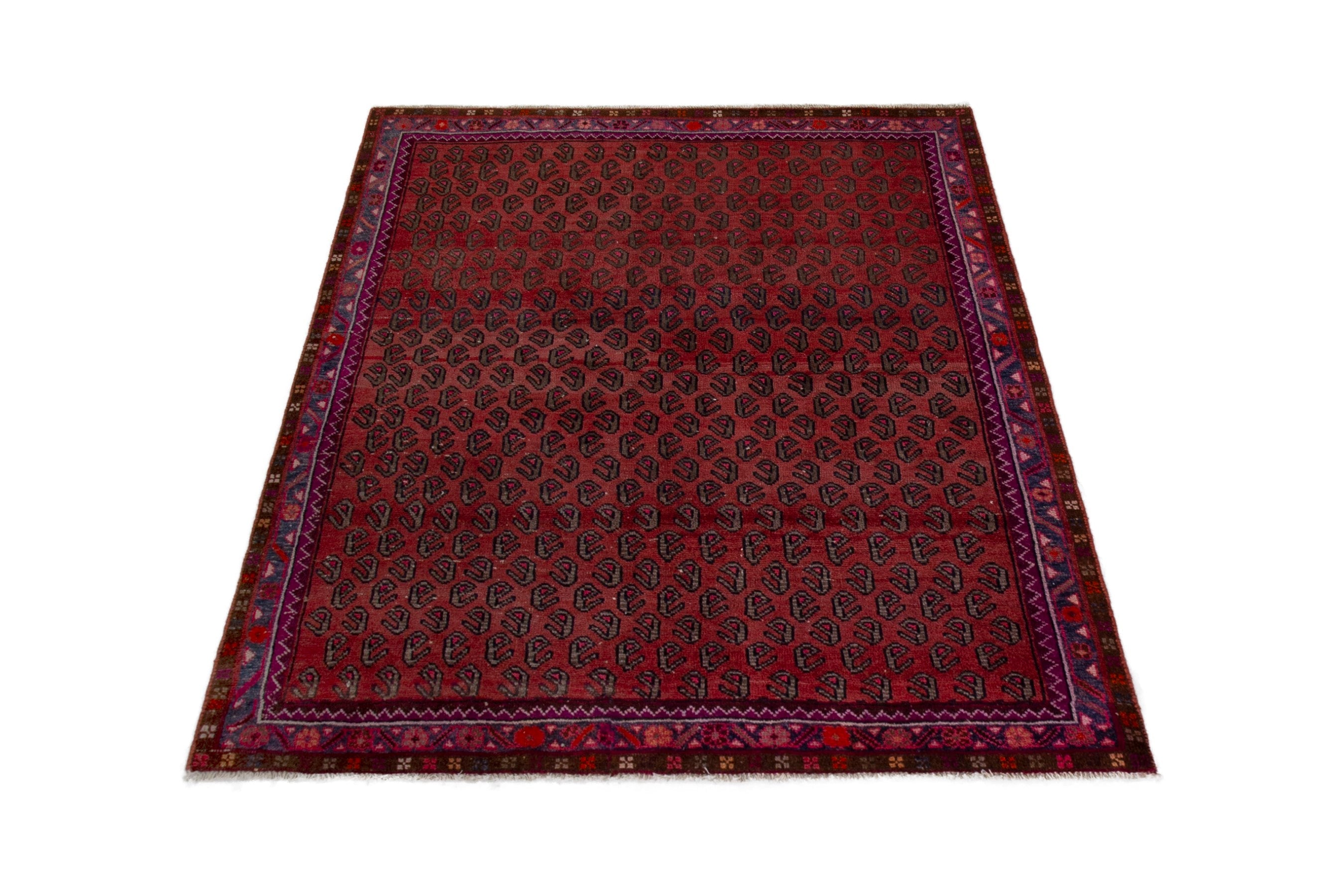 Persian Lori area rug in deep red and burgundy, view 2 of 18