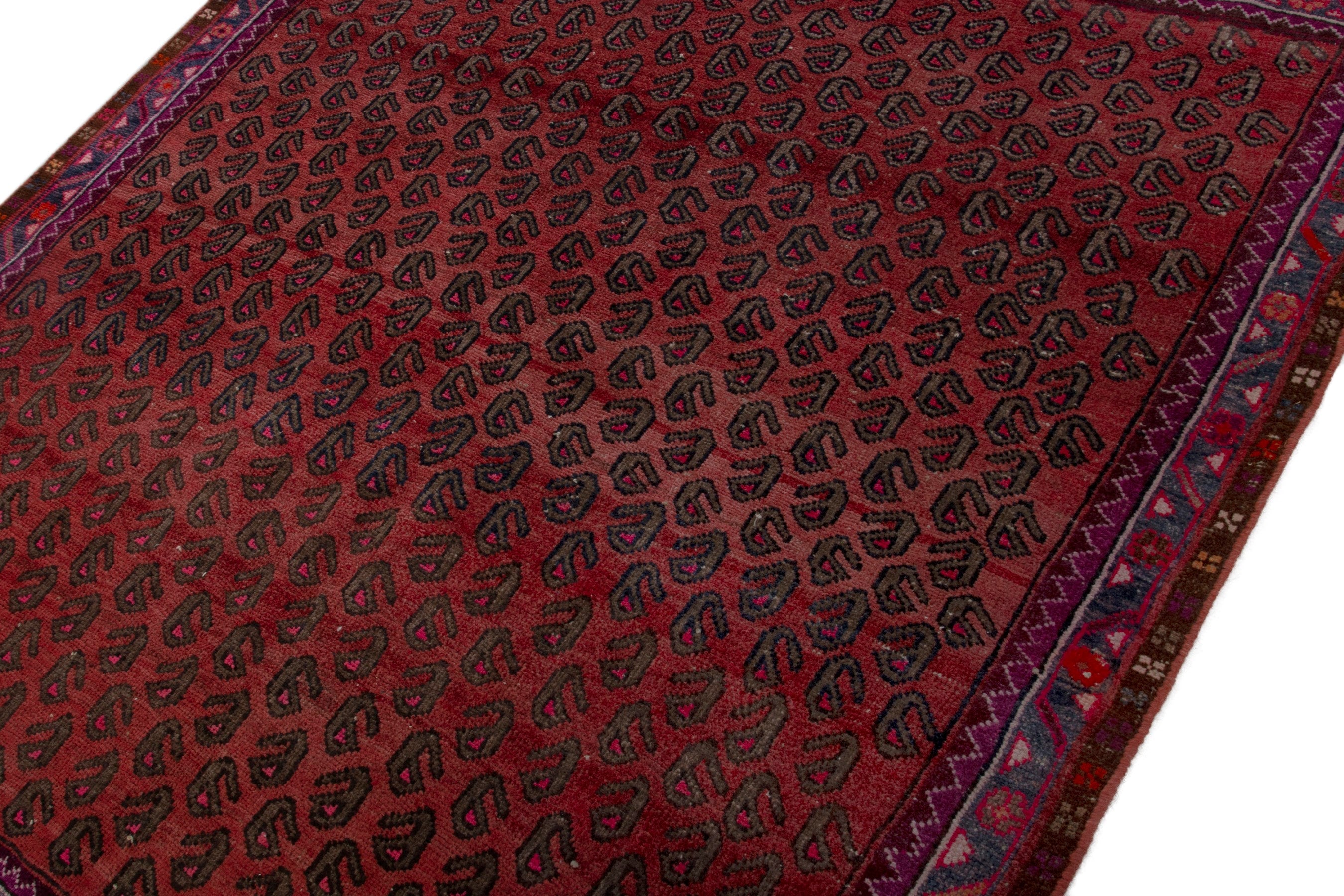 Persian Lori area rug in deep red and burgundy, view 4 of 18
