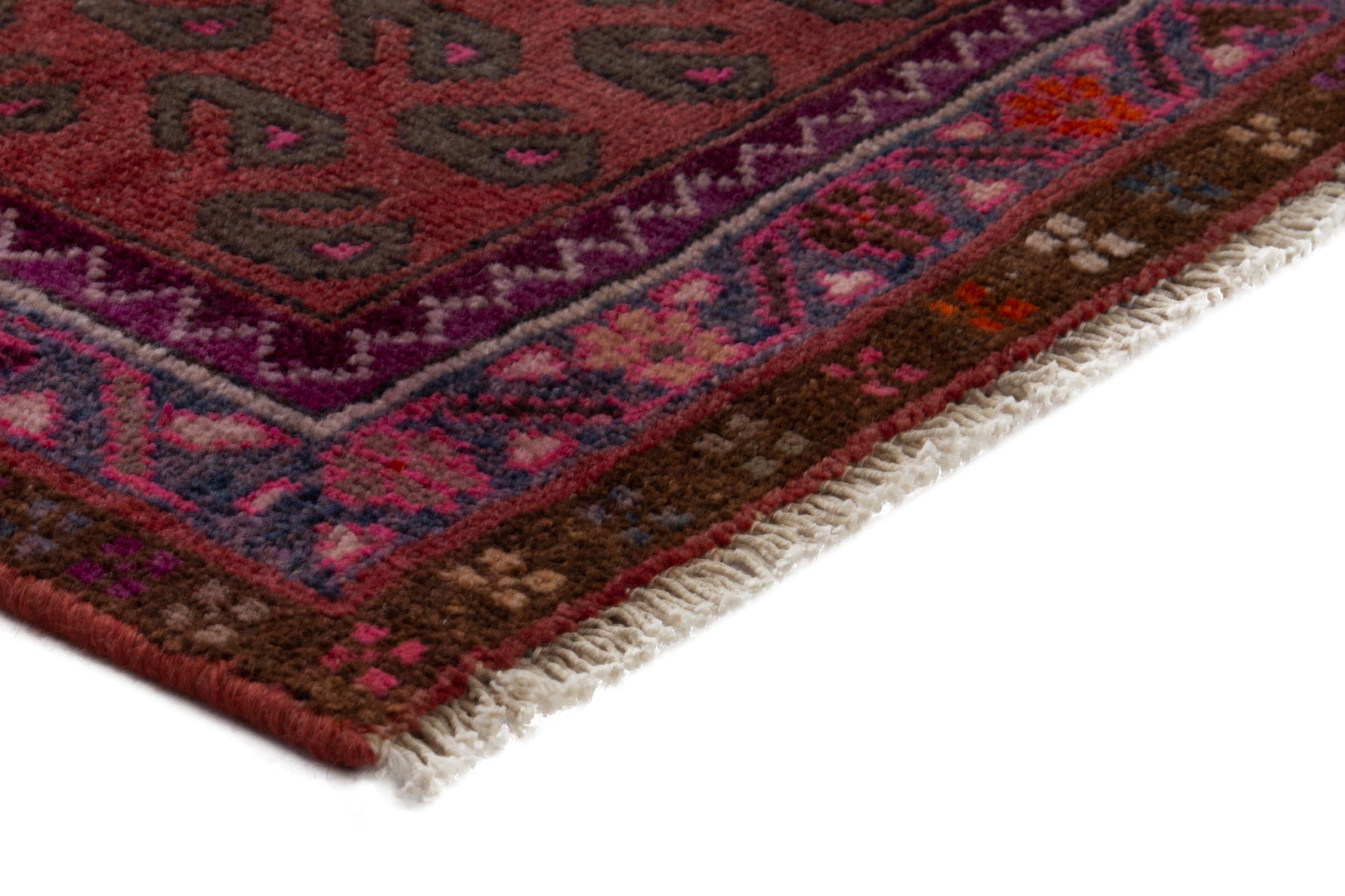 Persian Lori area rug in deep red and burgundy, view 6 of 18