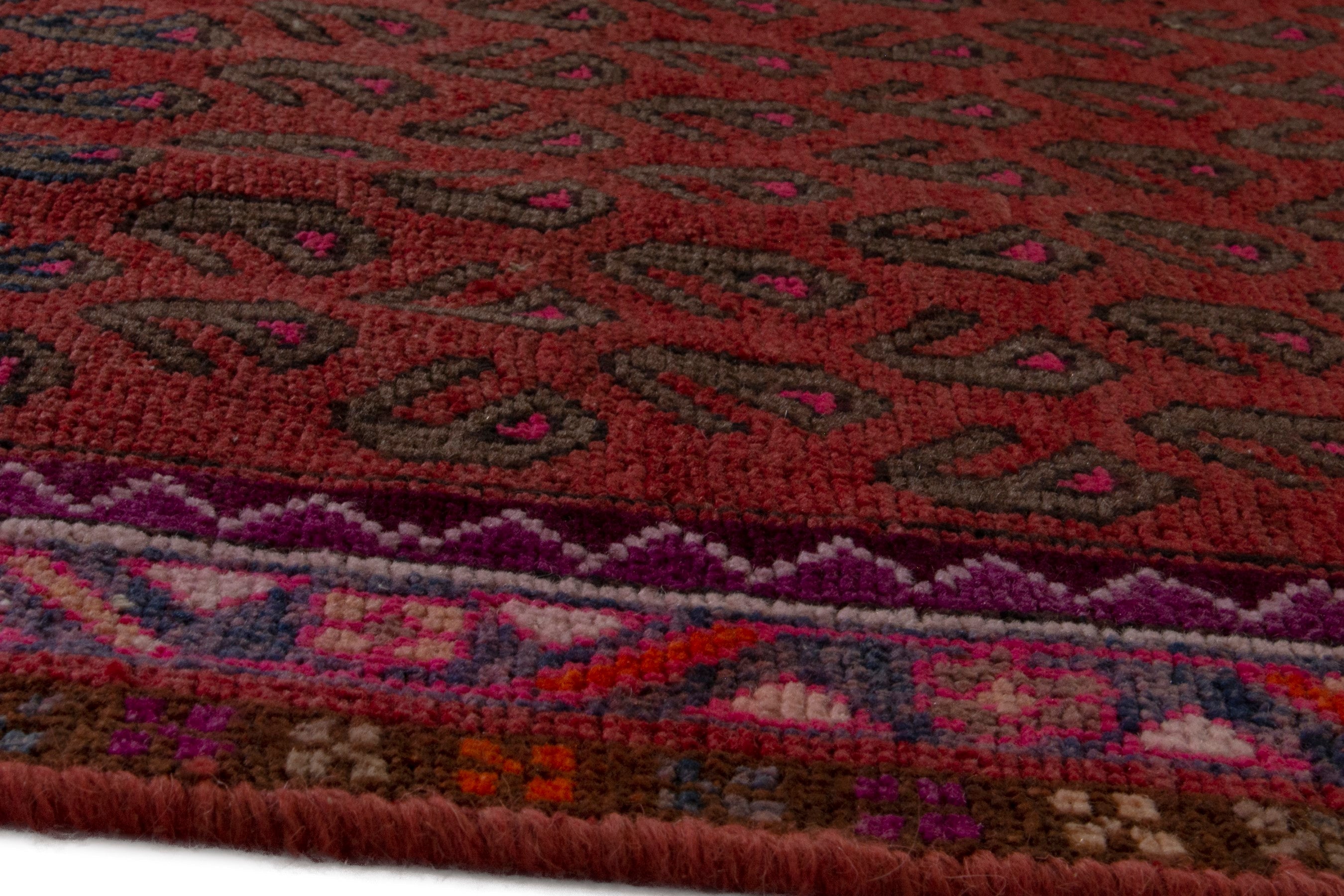 Persian Lori area rug in deep red and burgundy, view 7 of 18