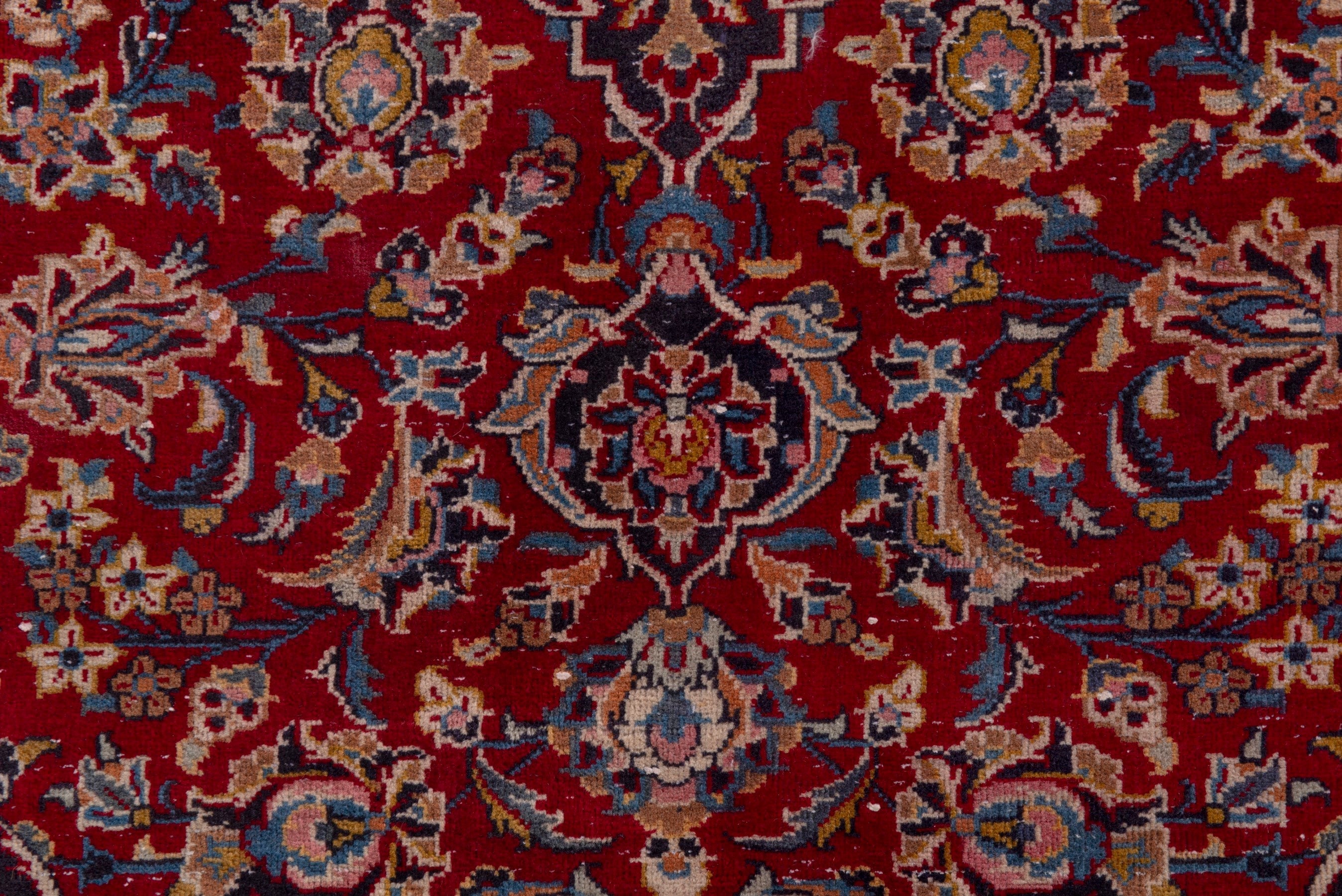 Persian Kashan area rug in deep red and walnut, view 12 of 20