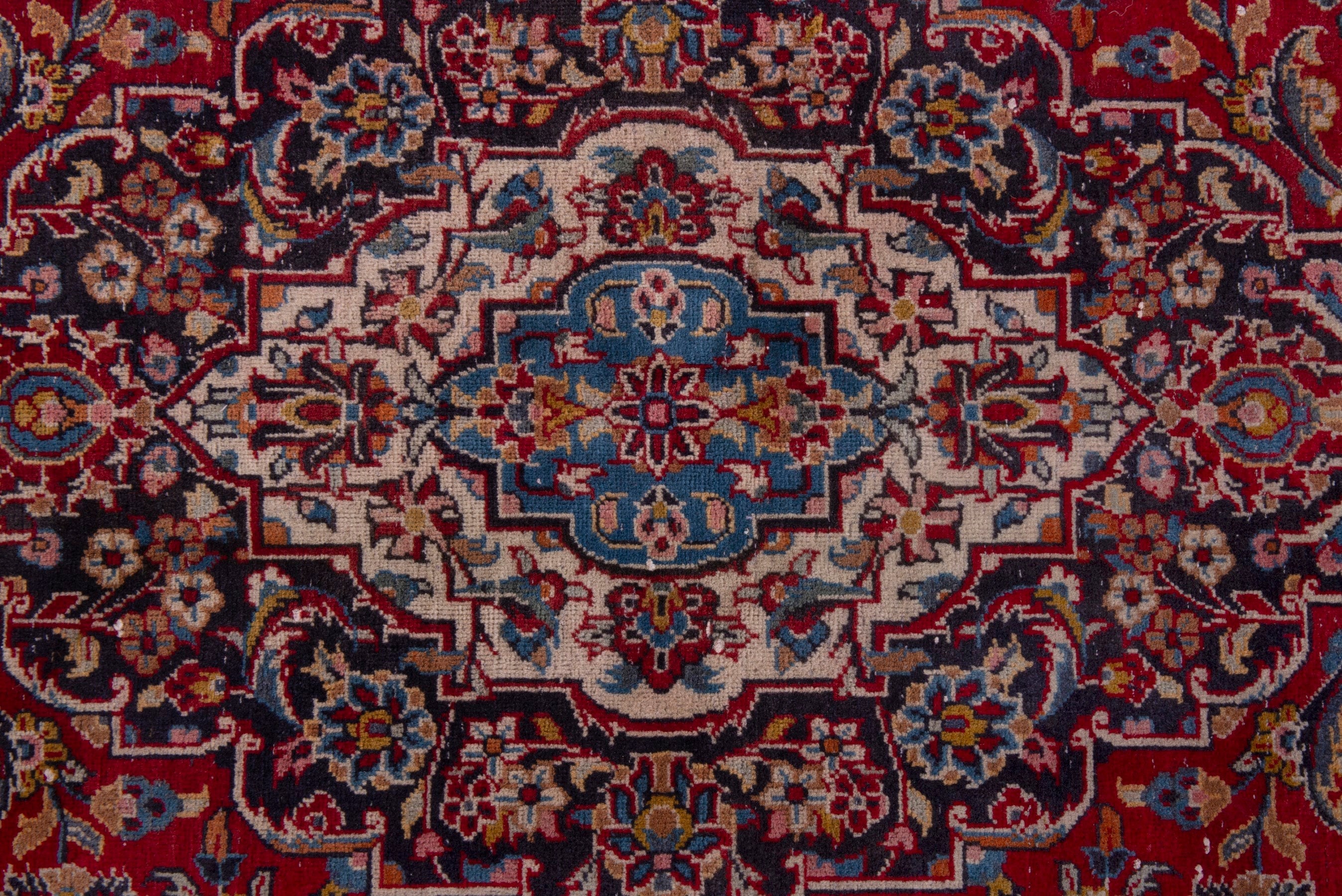 Persian Kashan area rug in deep red and walnut, view 13 of 20