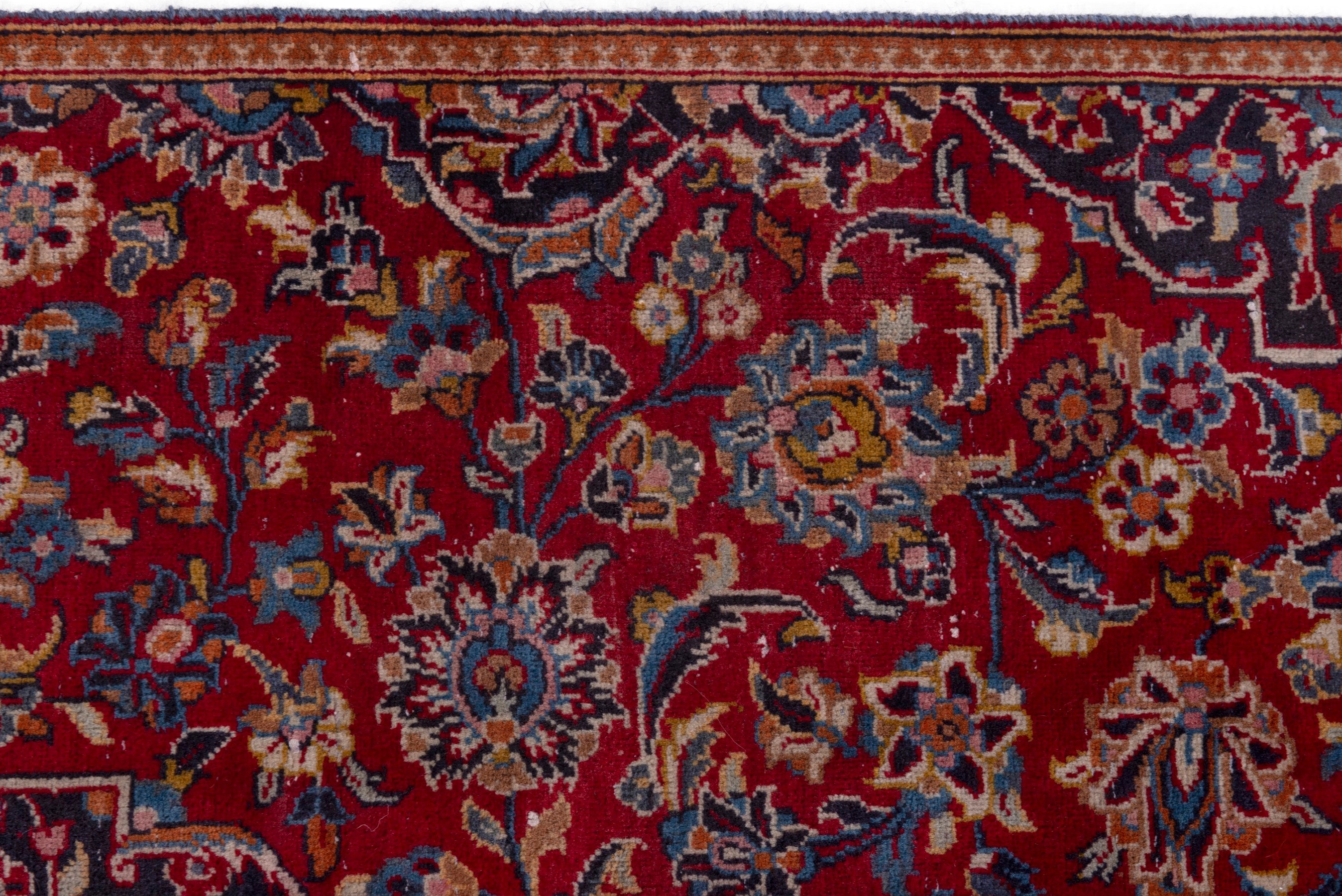 Persian Kashan area rug in deep red and walnut, view 15 of 20