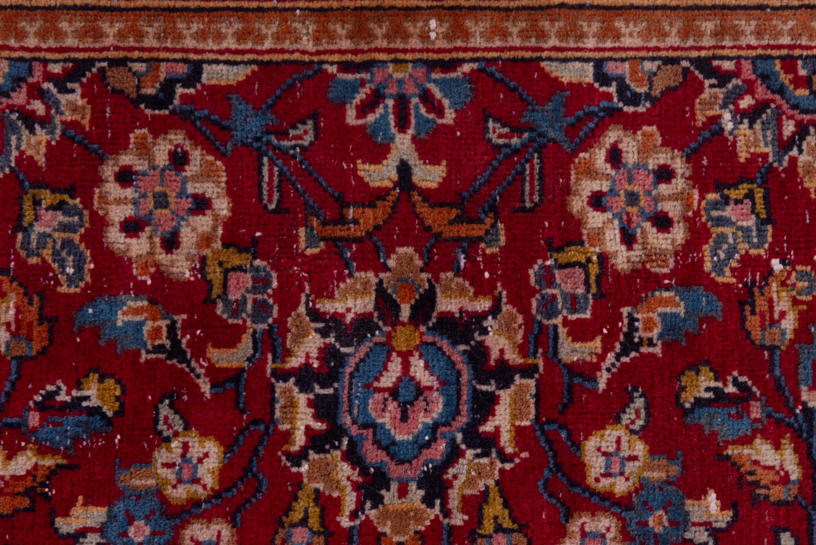 Persian Kashan area rug in deep red and walnut, view 16 of 20