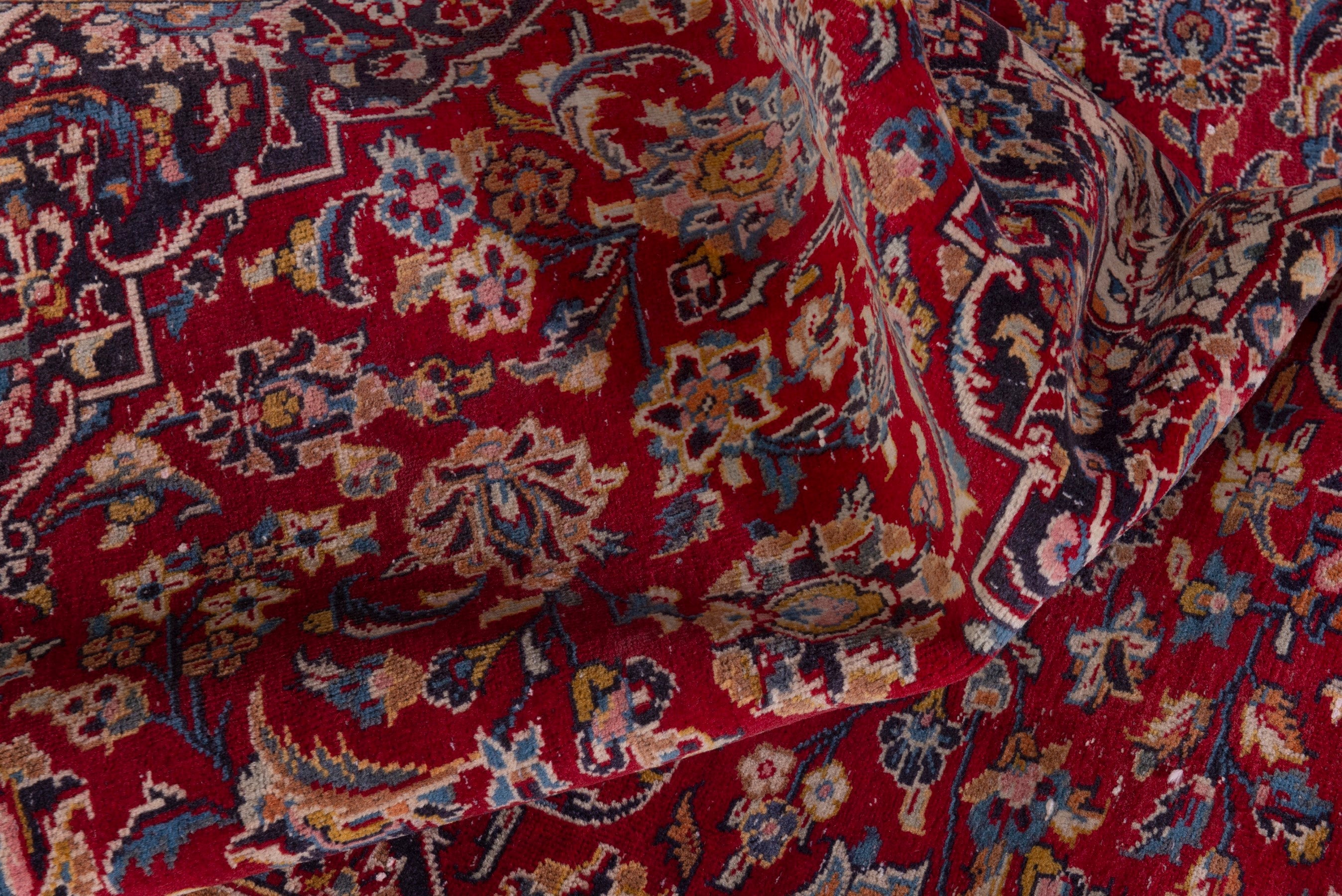 Persian Kashan area rug in deep red and walnut, view 18 of 20