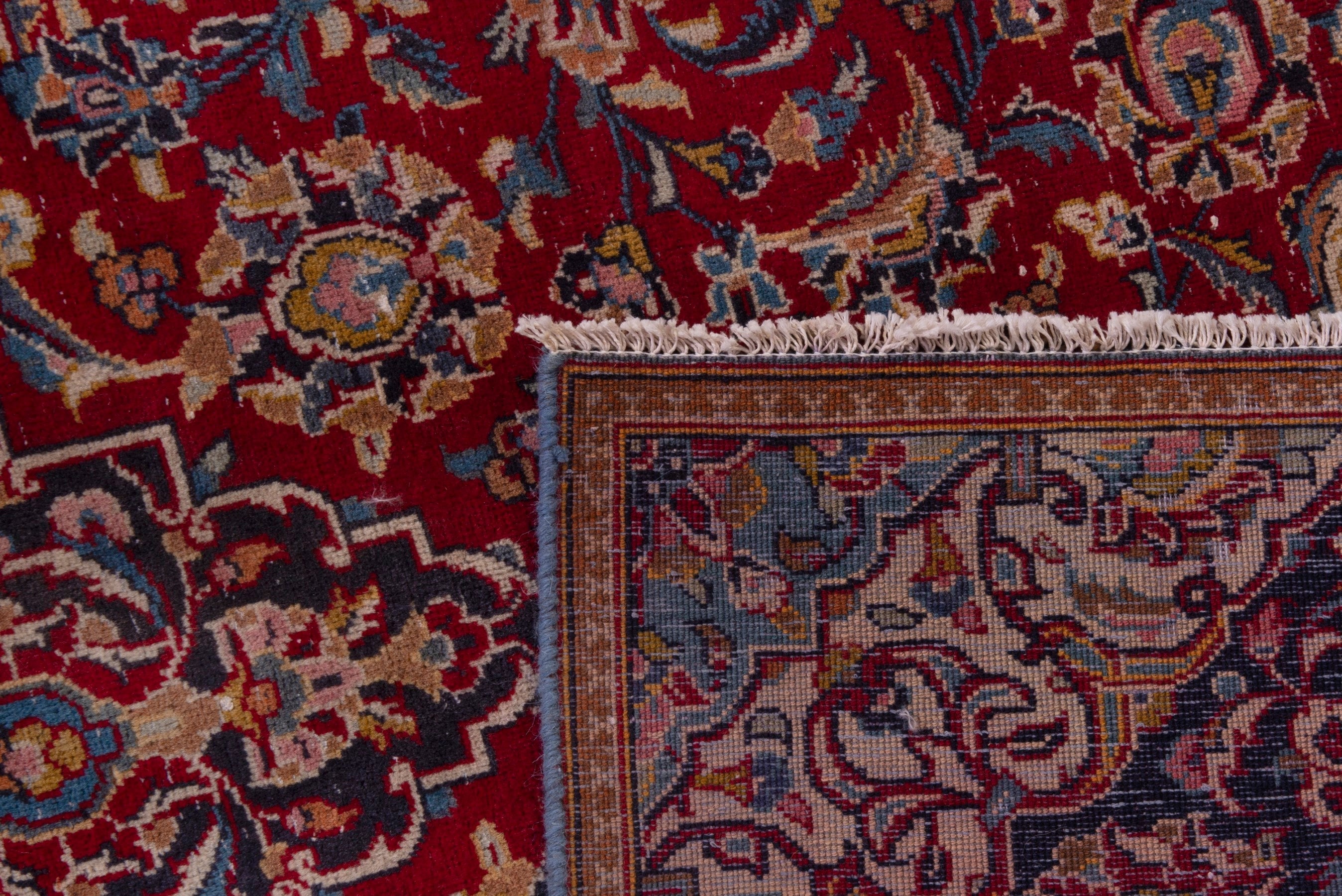 Persian Kashan area rug in deep red and walnut, view 20 of 20