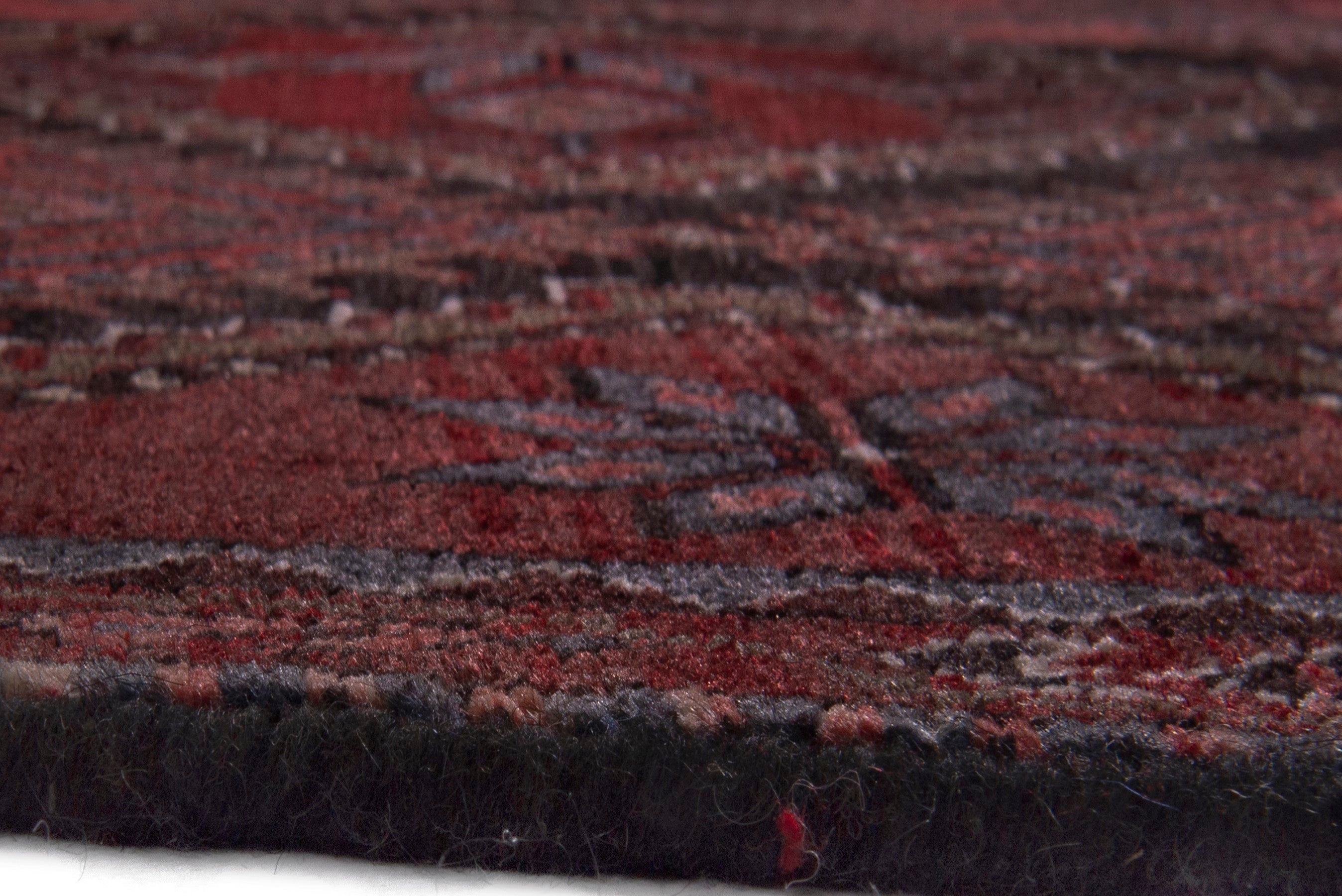 Persian Hamedan area rug in deep red and burgundy, view 11 of 19