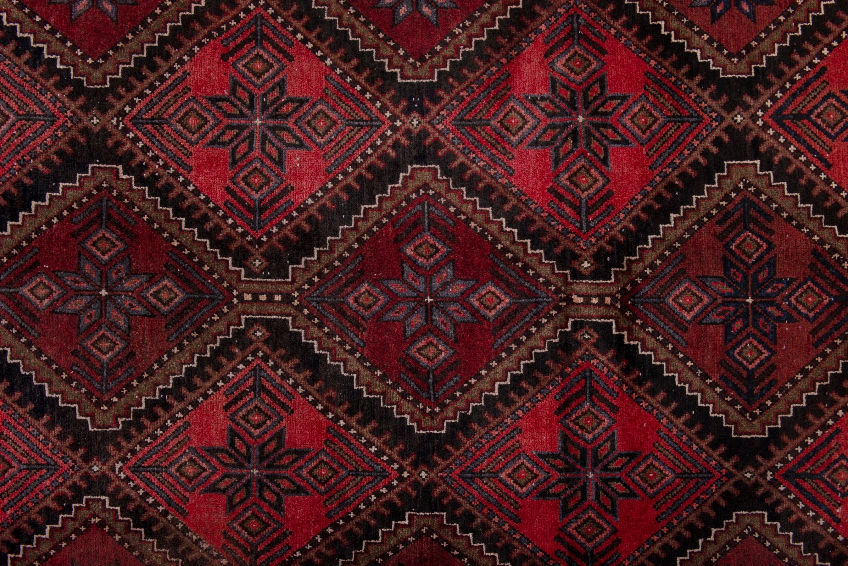 Persian Hamedan area rug in deep red and burgundy, view 13 of 19