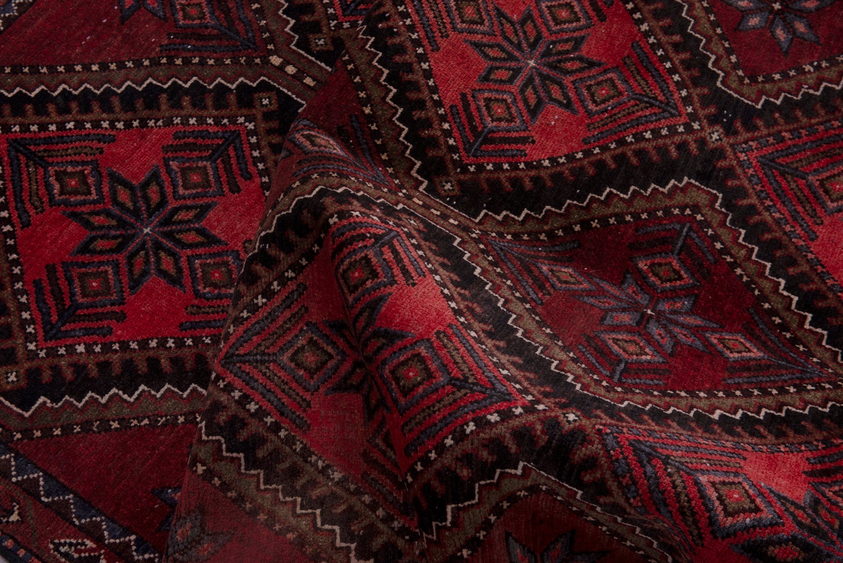 Persian Hamedan area rug in deep red and burgundy, view 16 of 19