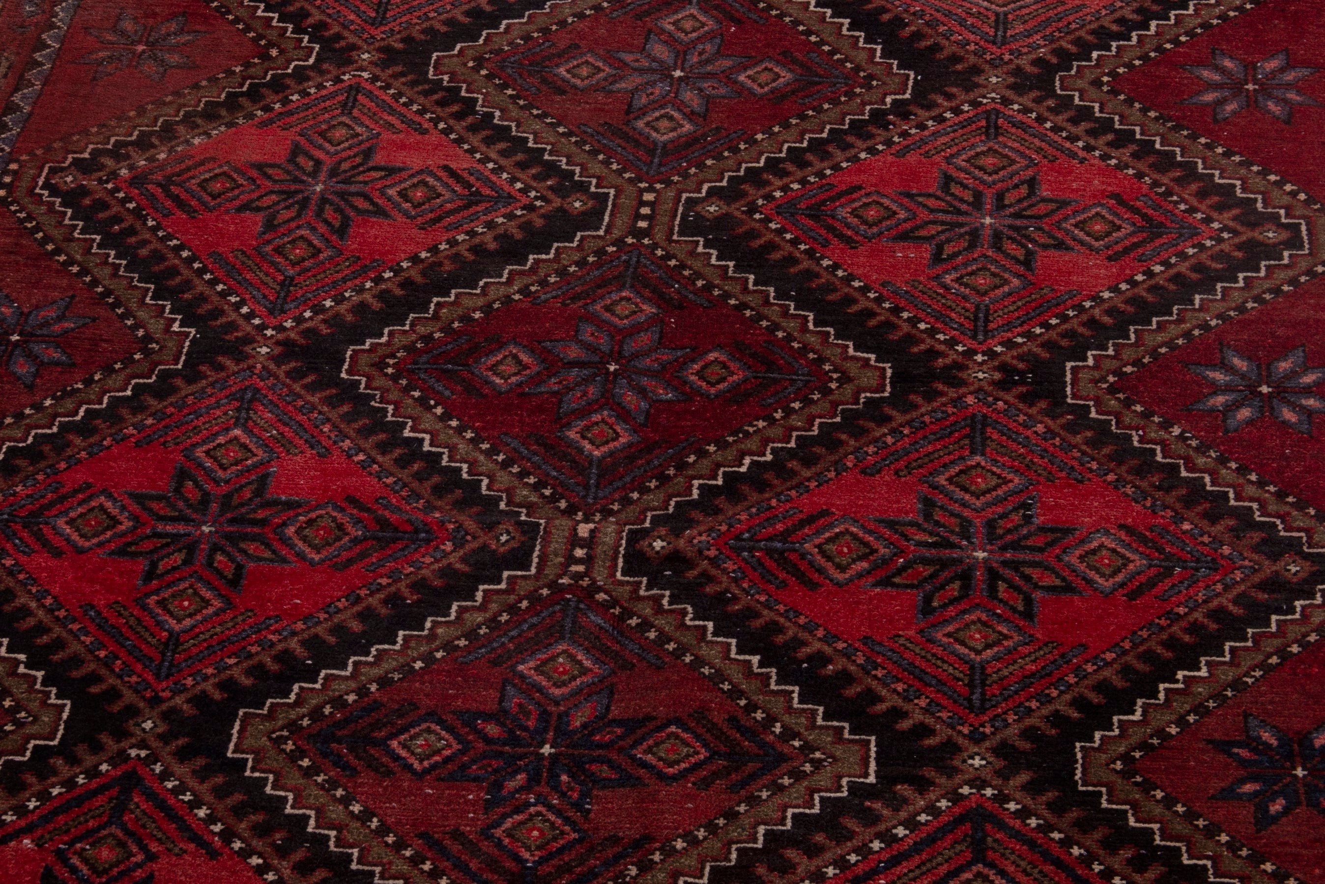 Persian Hamedan area rug in deep red and burgundy, view 9 of 19