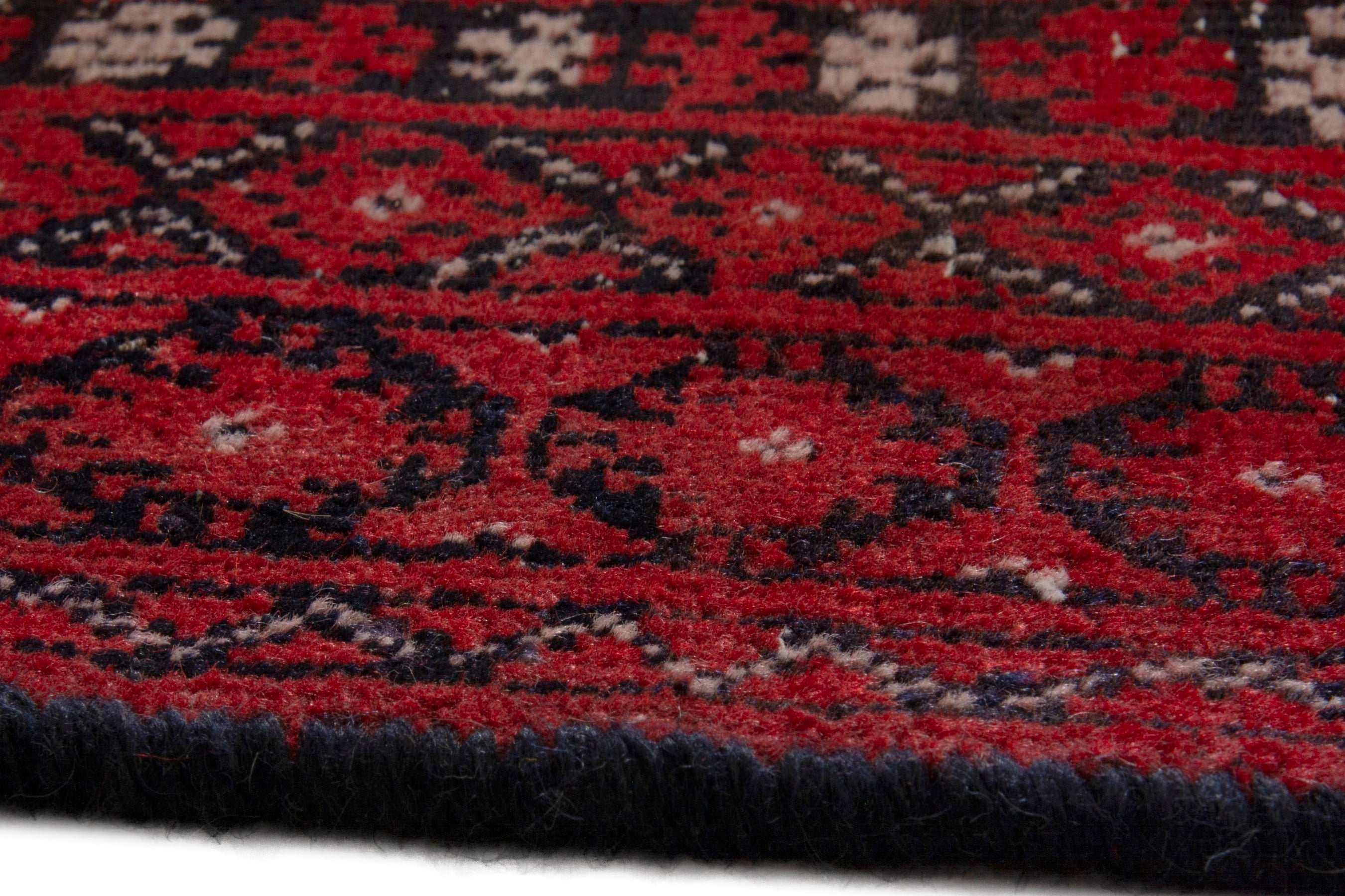 Persian Torkaman area rug in deep red and burgundy, view 11 of 19