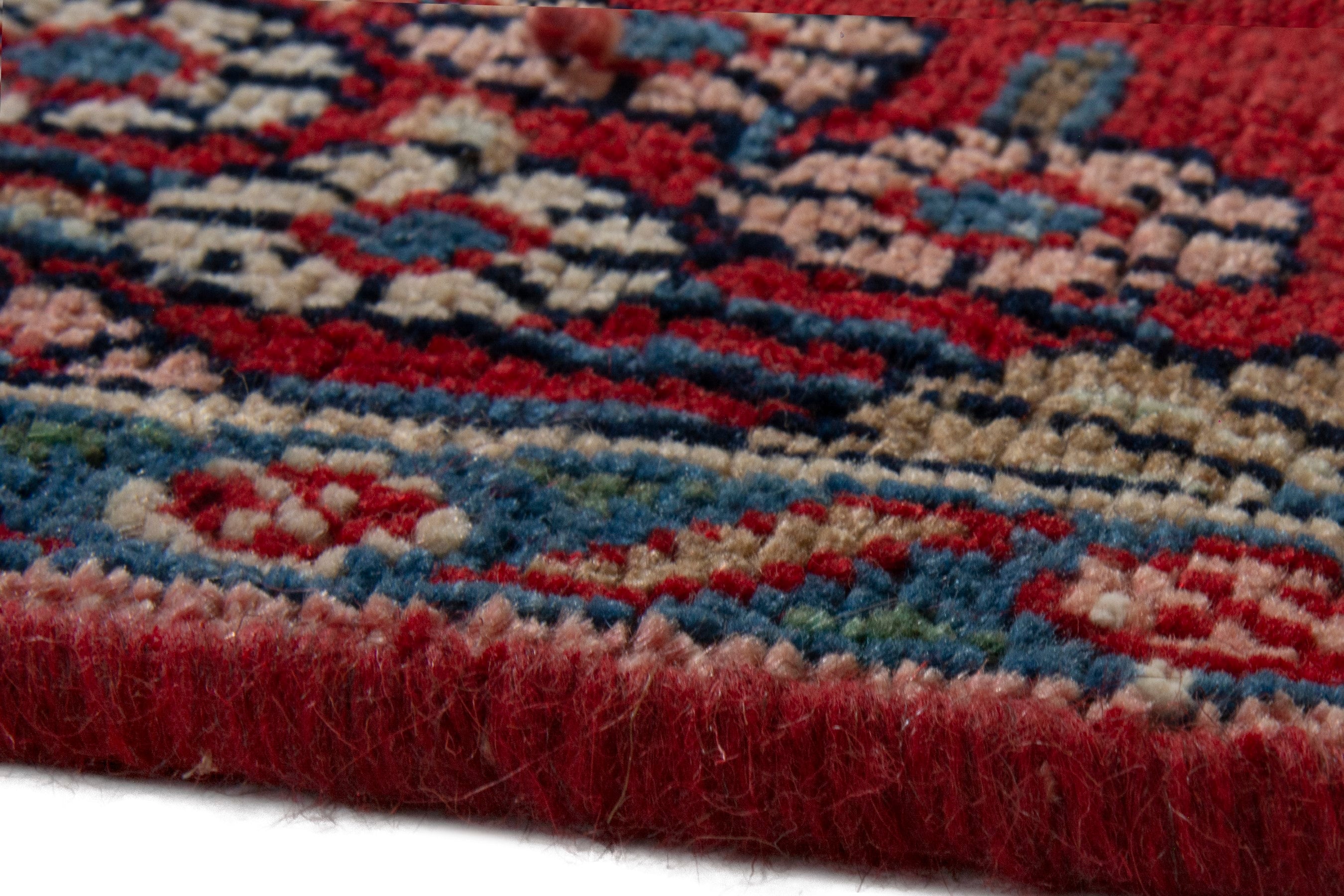 Persian Hamedan area rug in deep red and tan, view 11 of 19