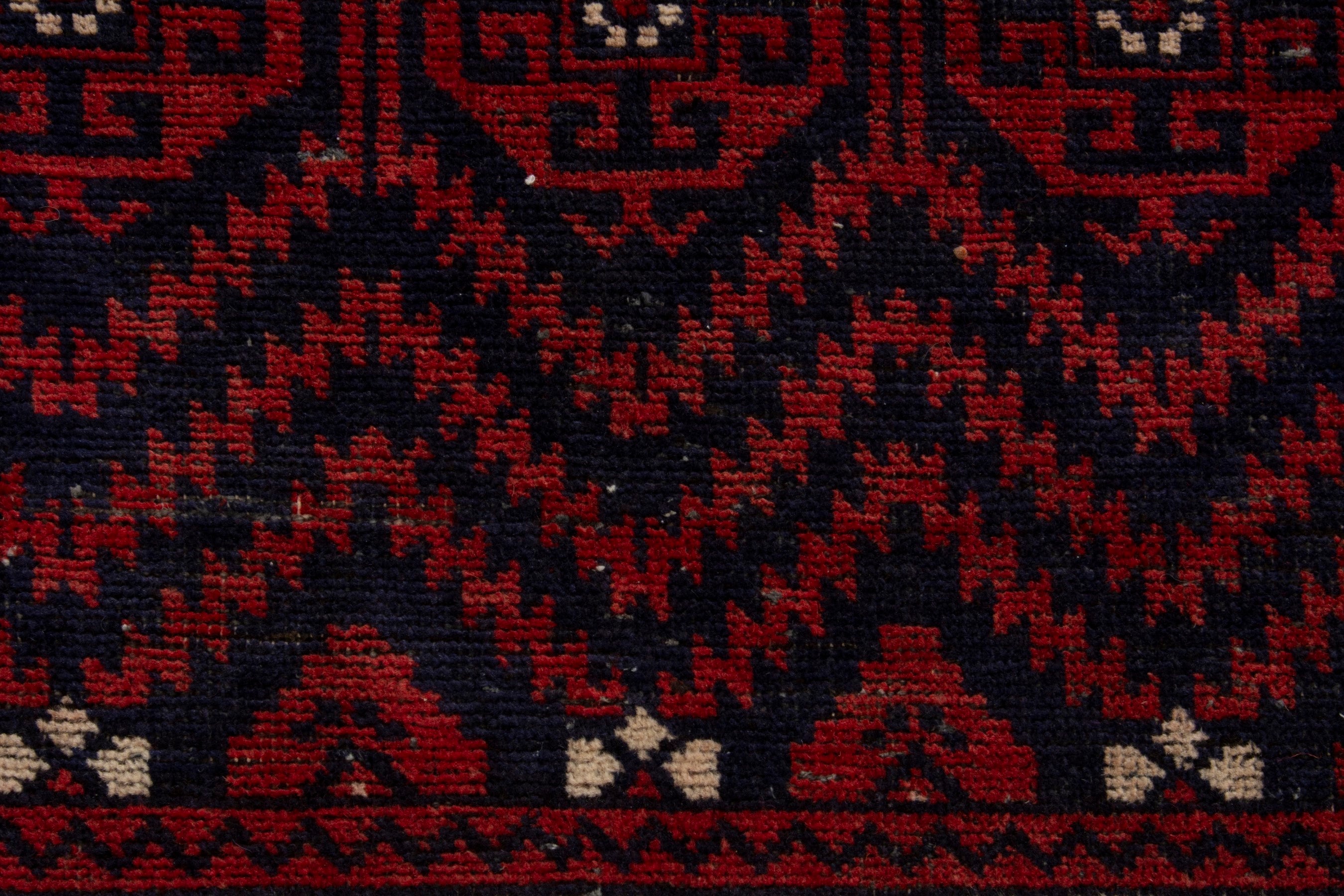 Persian Baluch area rug in burgundy and deep red, view 13 of 18