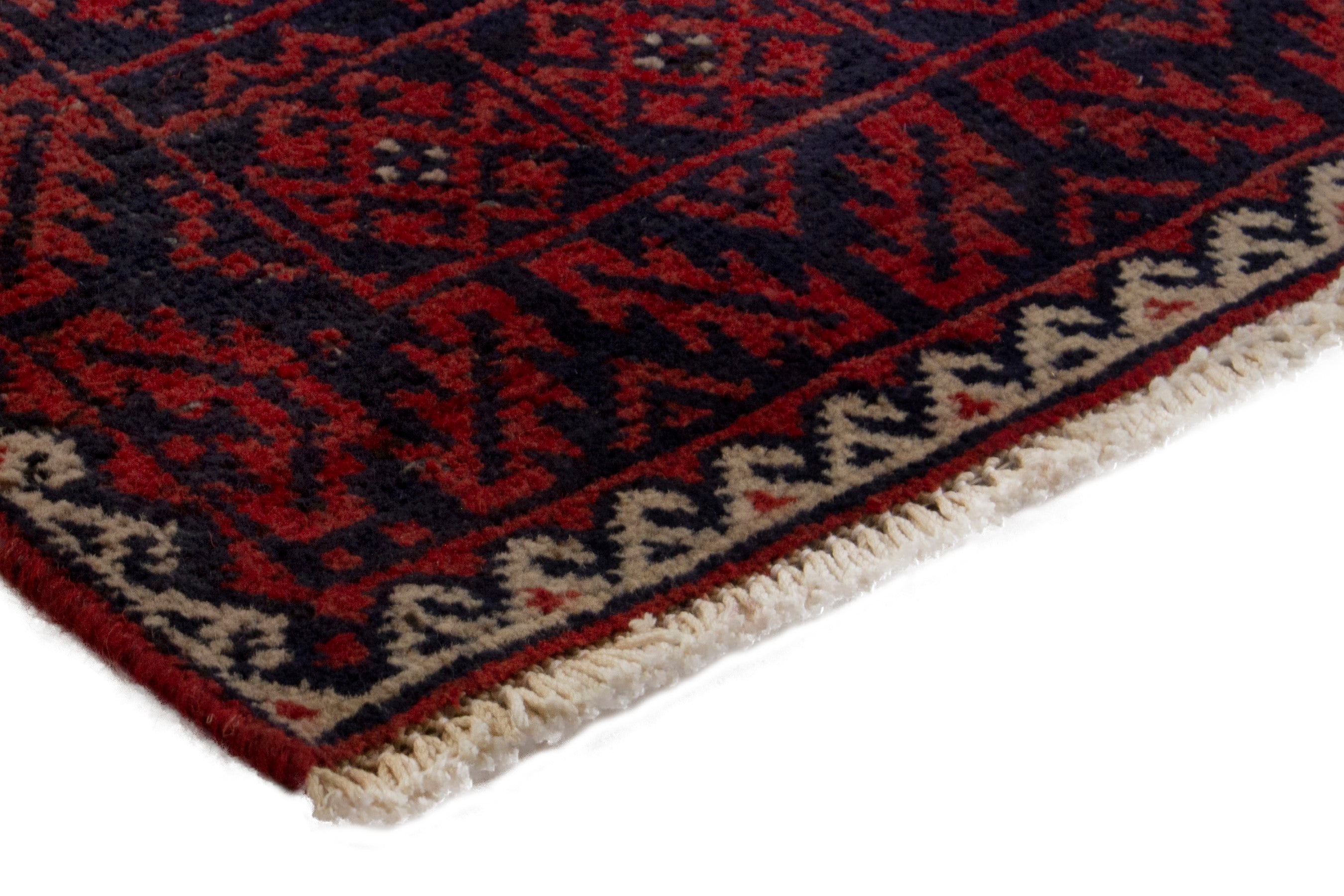 Persian Baluch area rug in burgundy and deep red, view 6 of 18