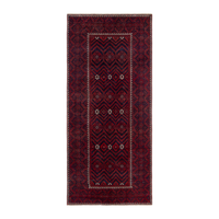 Persian Baluch runner rug in burgundy and deep red, 4'5" x 9'8"