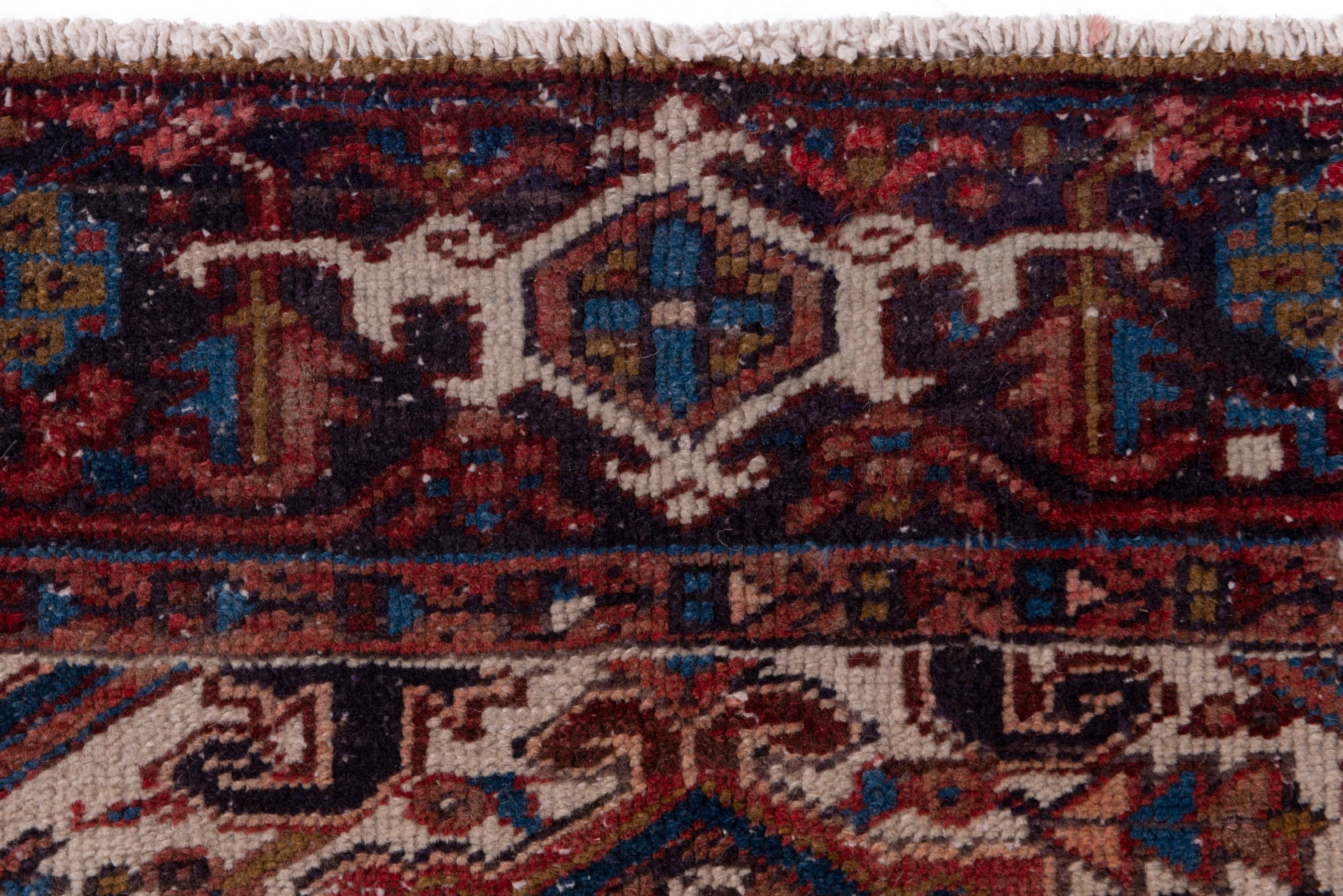 Persian Heriz oversized rug in deep red and cream, view 10 of 21