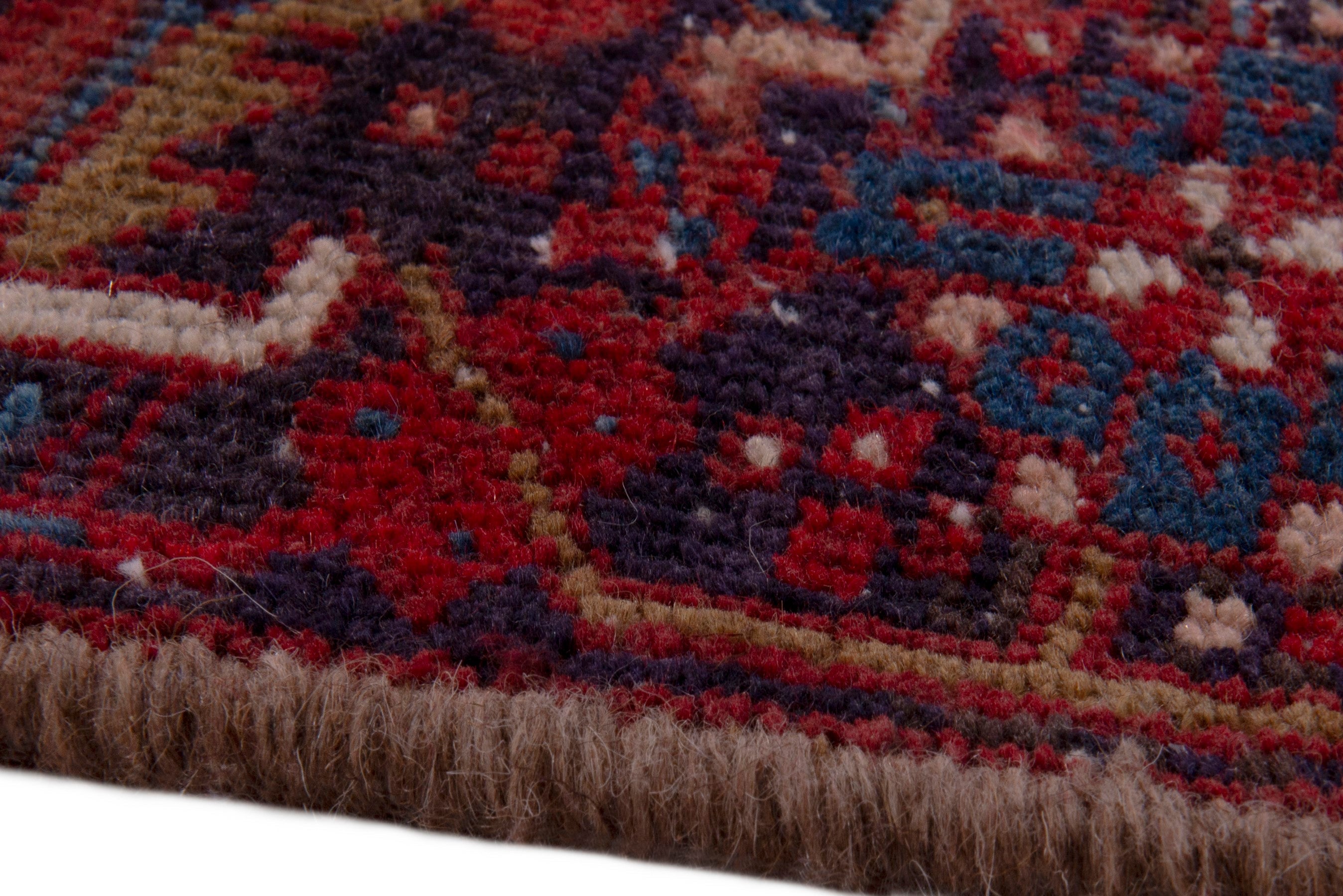 Persian Heriz oversized rug in deep red and cream, view 11 of 21