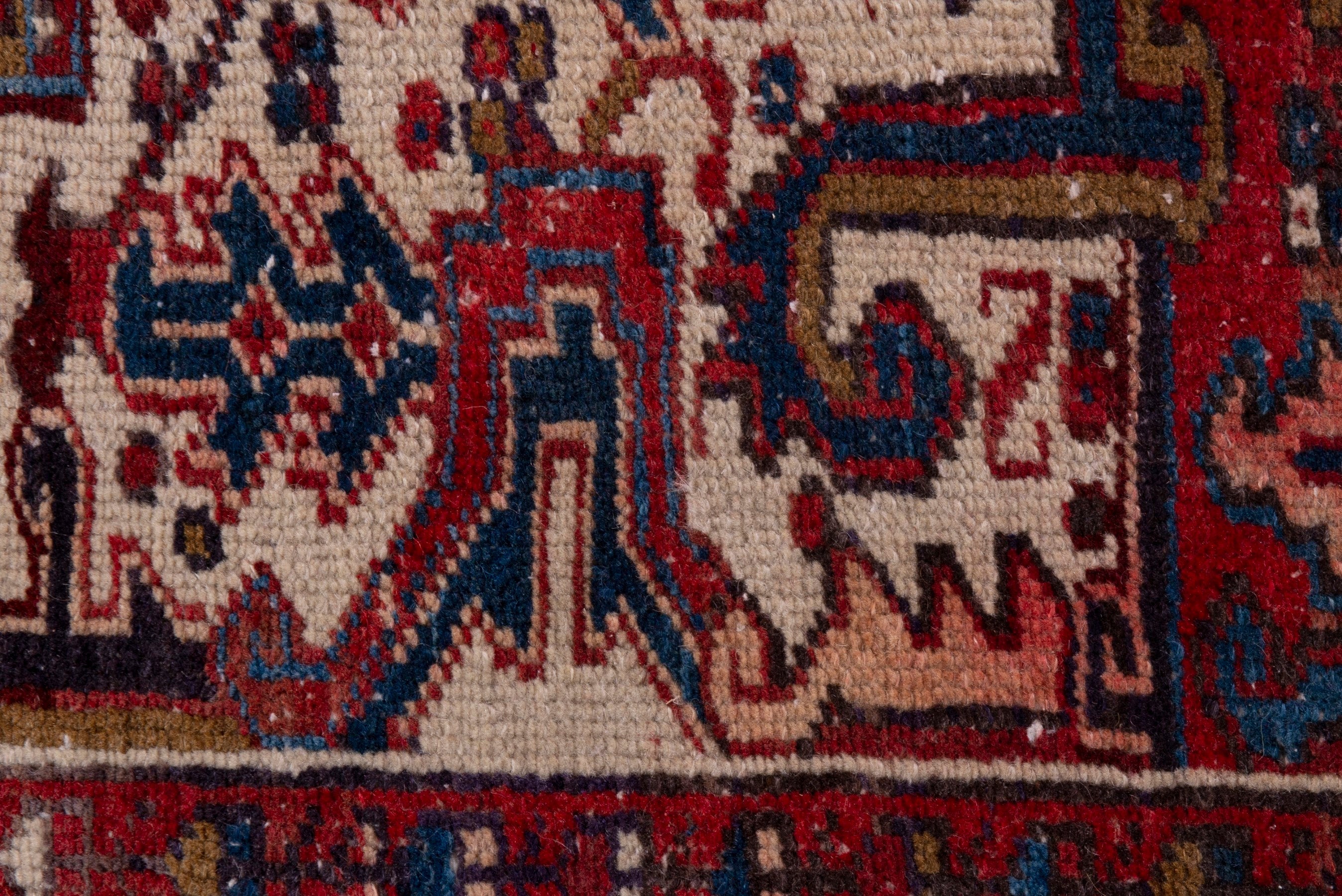 Persian Heriz oversized rug in deep red and cream, view 12 of 21
