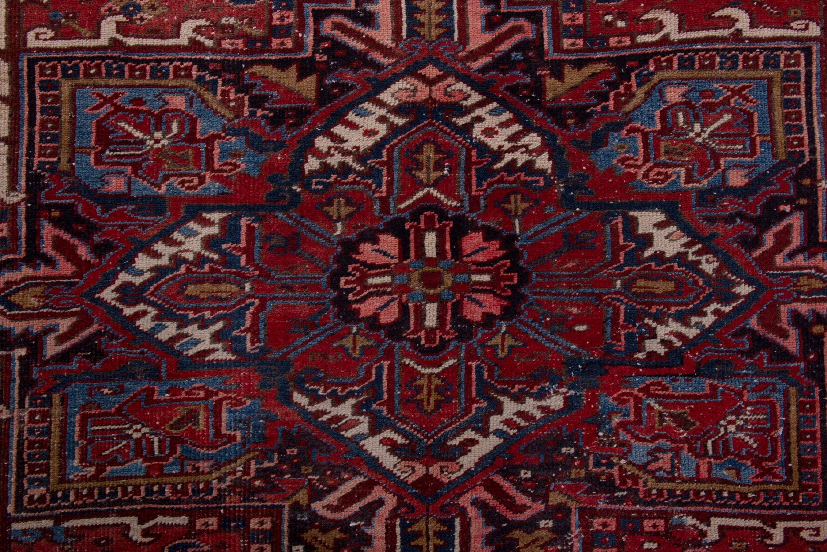 Persian Heriz oversized rug in deep red and cream, view 13 of 21