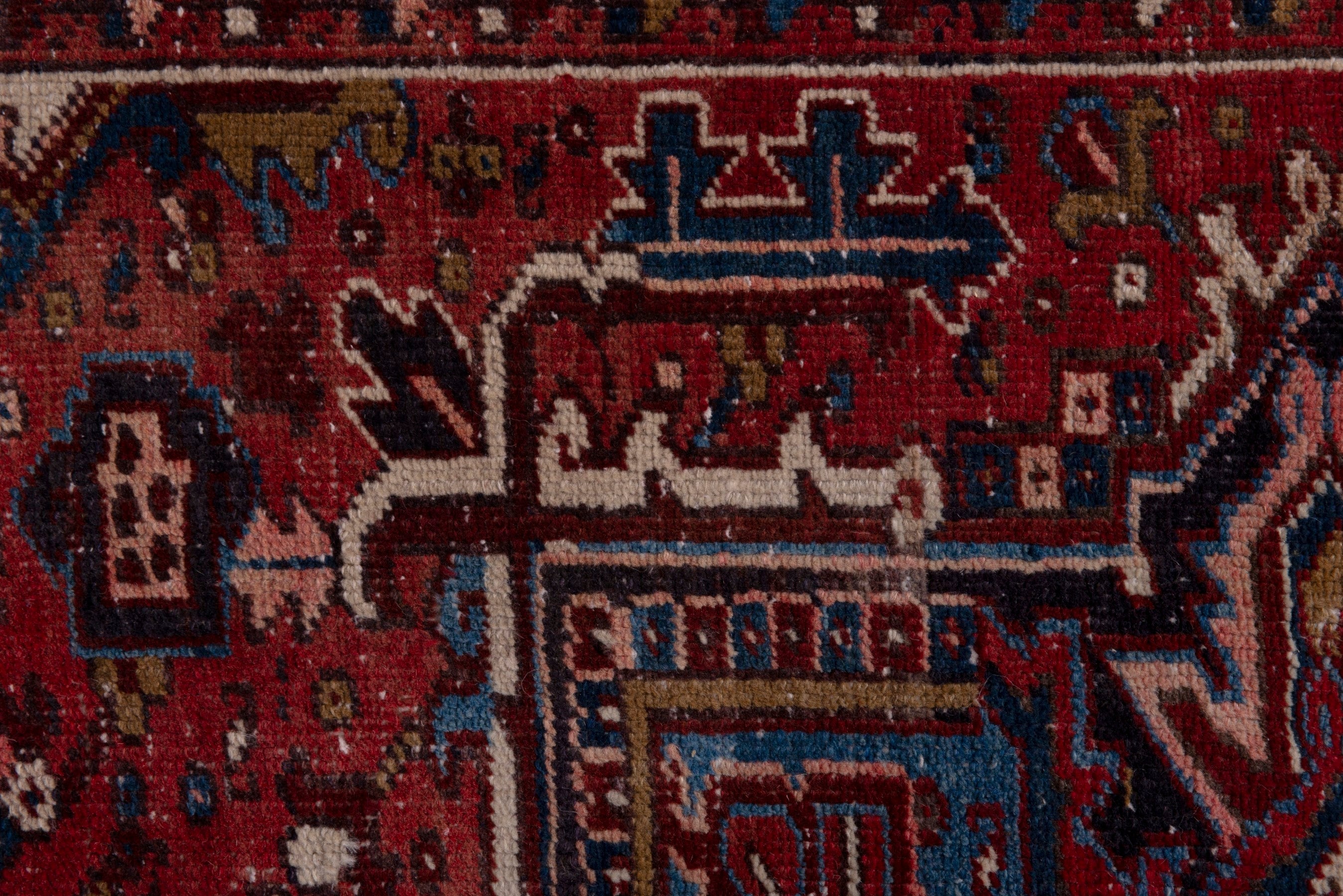 Persian Heriz oversized rug in deep red and cream, view 16 of 21