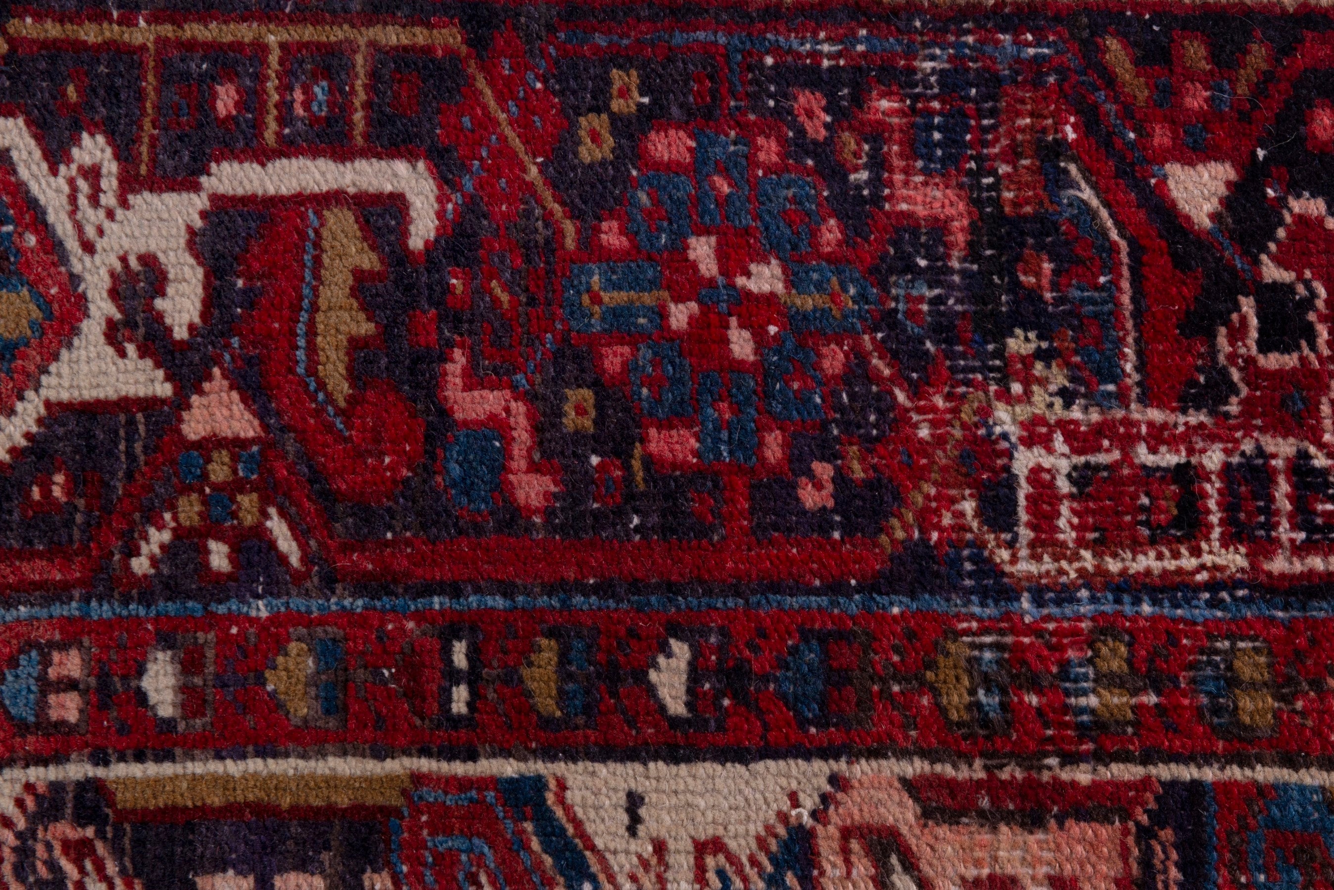 Persian Heriz oversized rug in deep red and cream, view 17 of 21