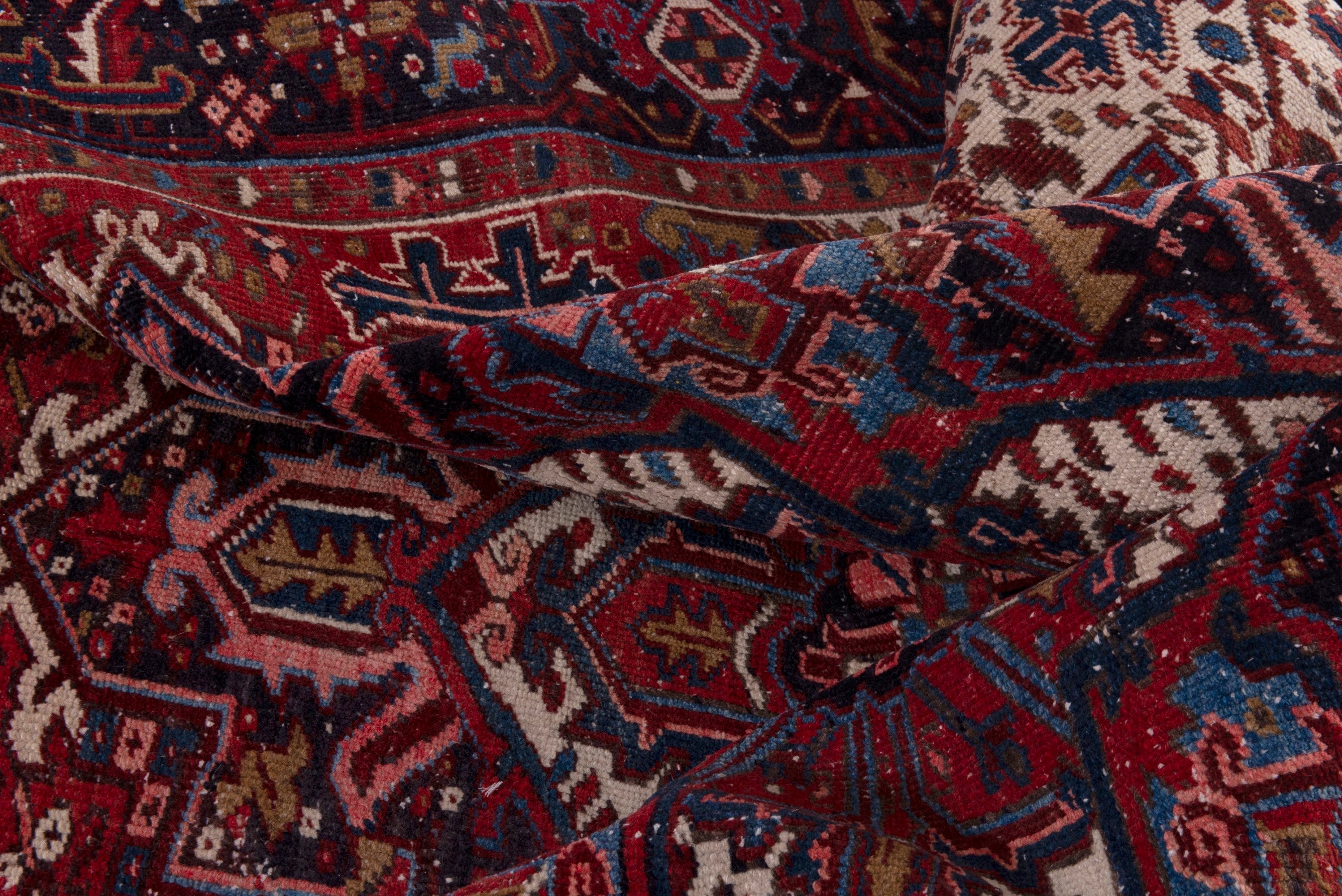 Persian Heriz oversized rug in deep red and cream, view 18 of 21