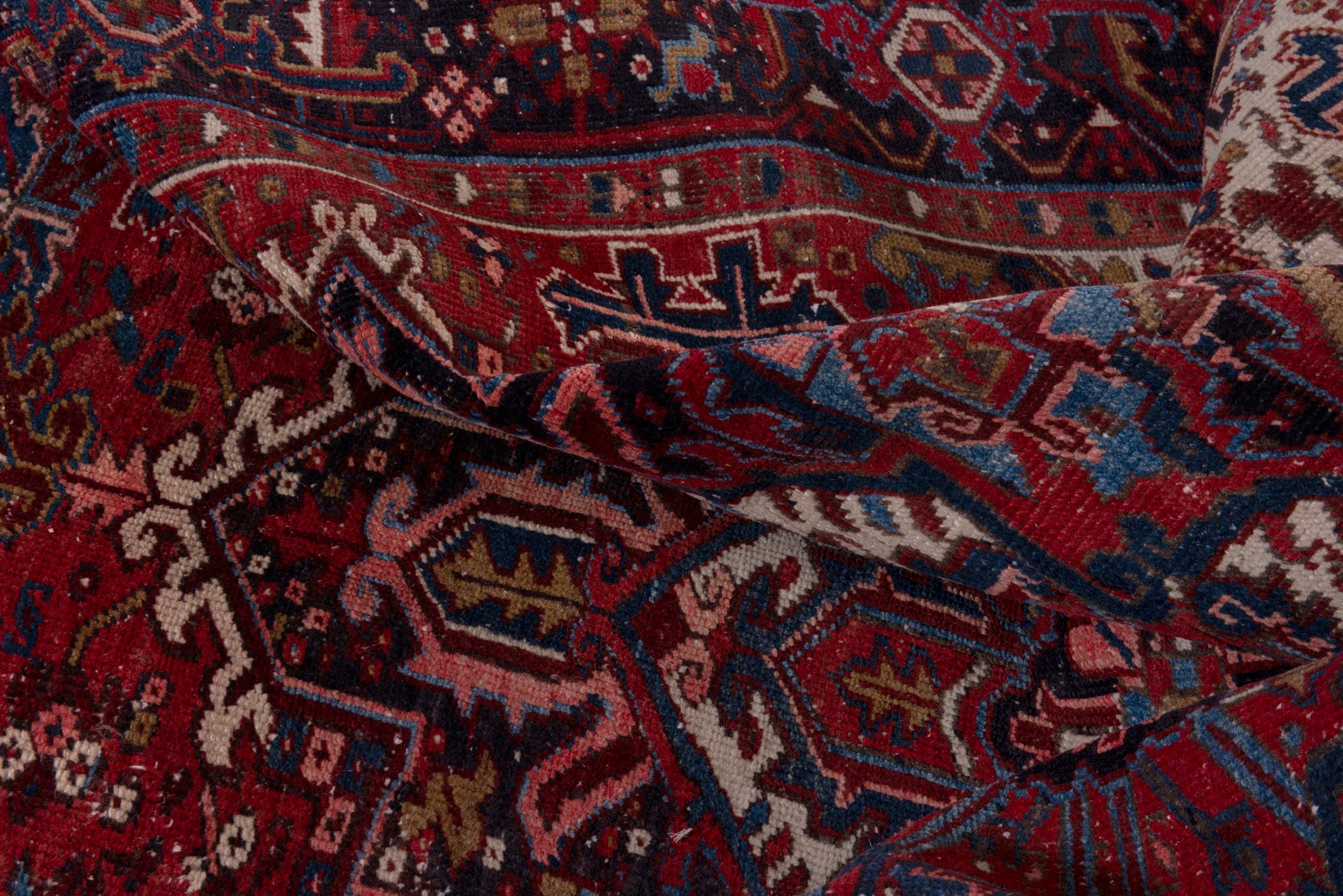 Persian Heriz oversized rug in deep red and cream, view 19 of 21