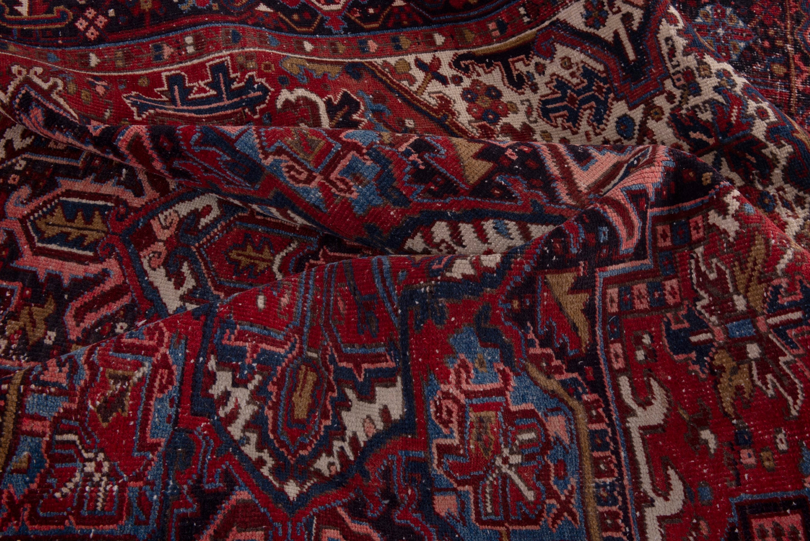 Persian Heriz oversized rug in deep red and cream, view 20 of 21
