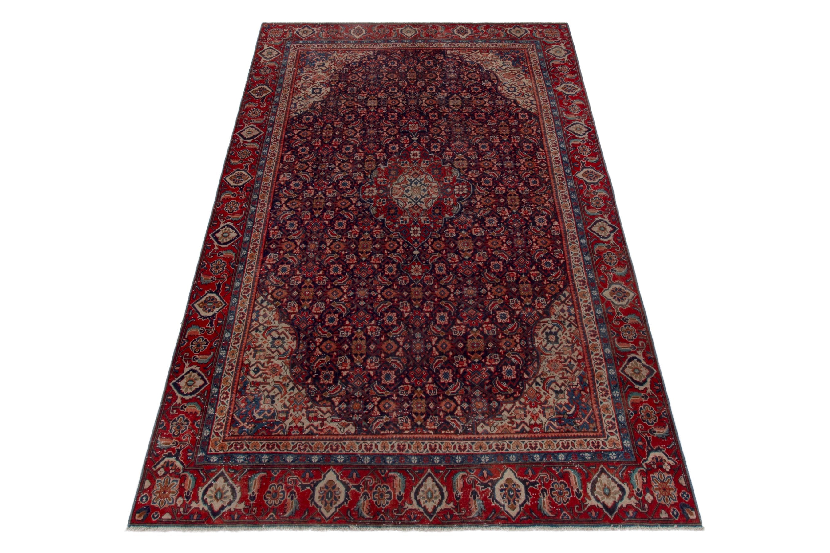 Persian Mahal oversized rug in burgundy and deep red, view 3 of 20