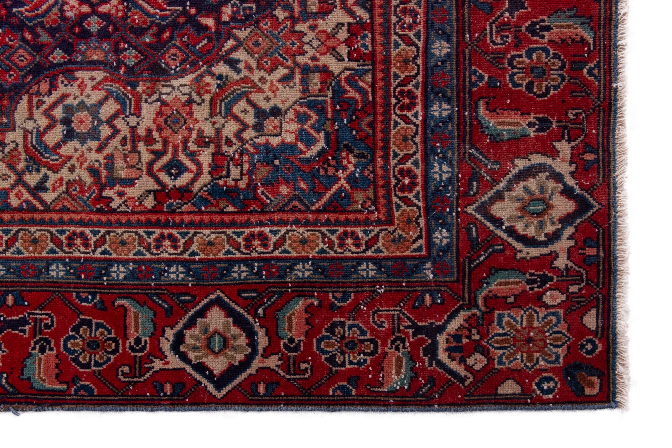 Persian Mahal oversized rug in burgundy and deep red, view 5 of 20