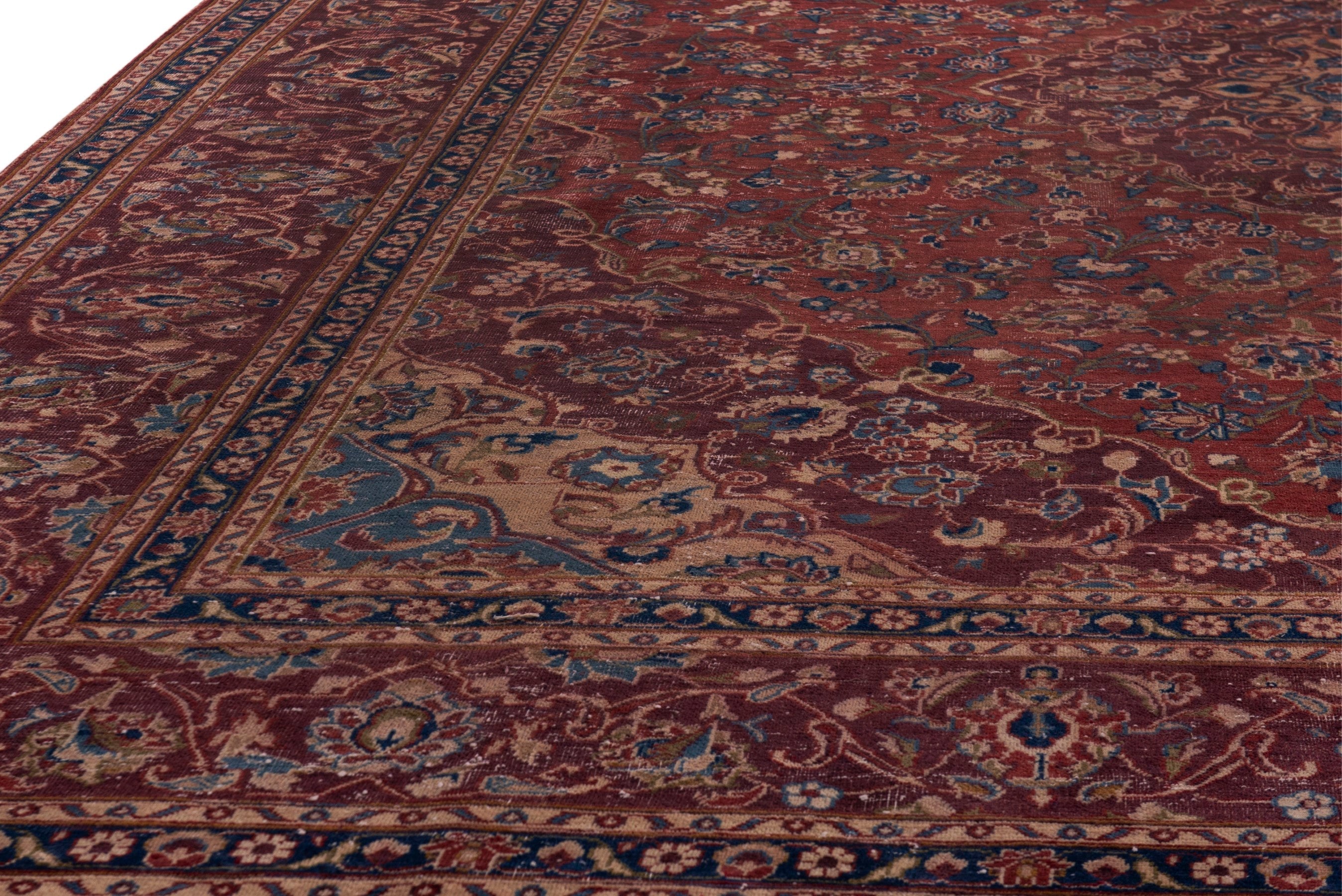 Persian Mashhad oversized rug in deep red and burgundy, view 10 of 19