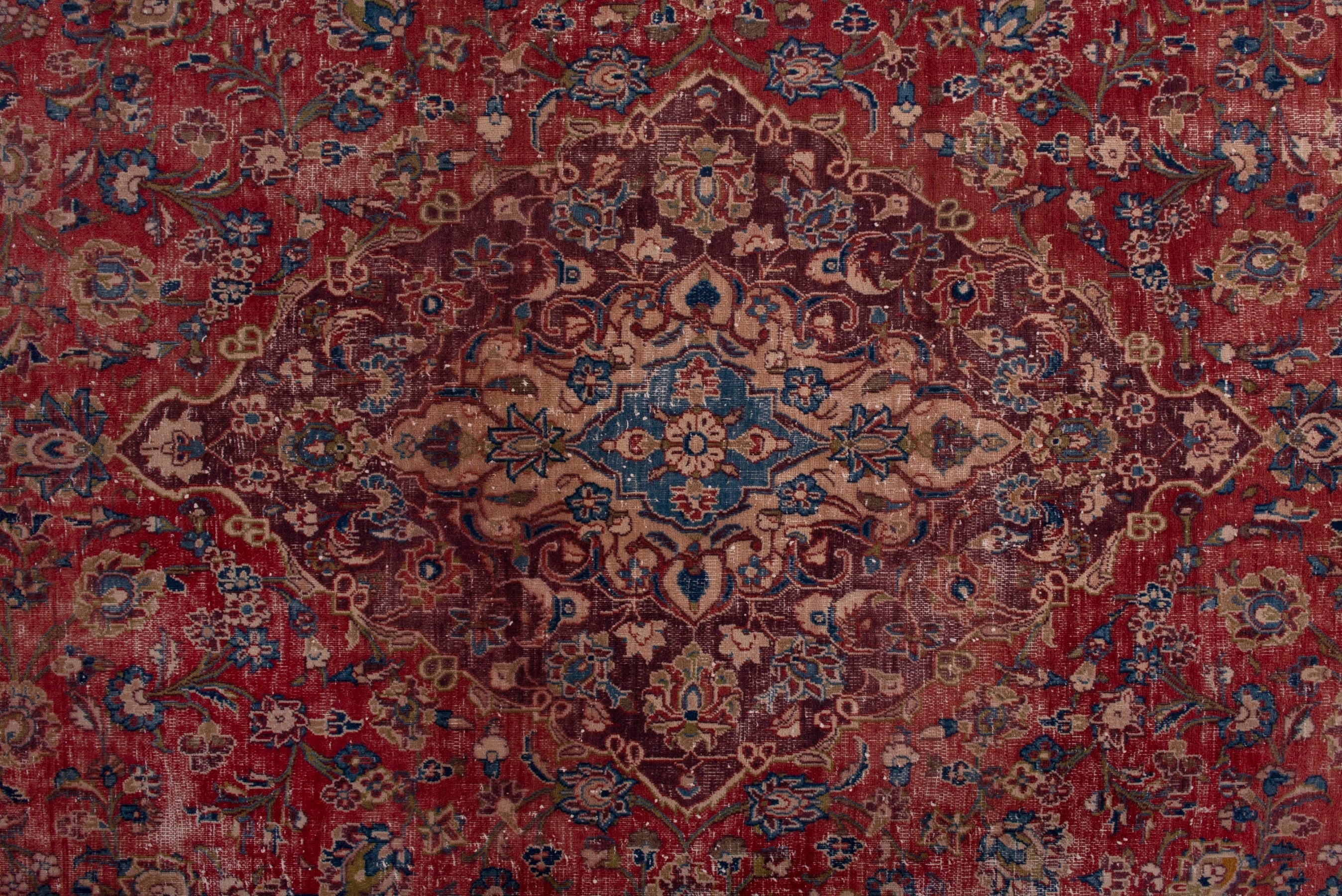 Persian Mashhad oversized rug in deep red and burgundy, view 13 of 19
