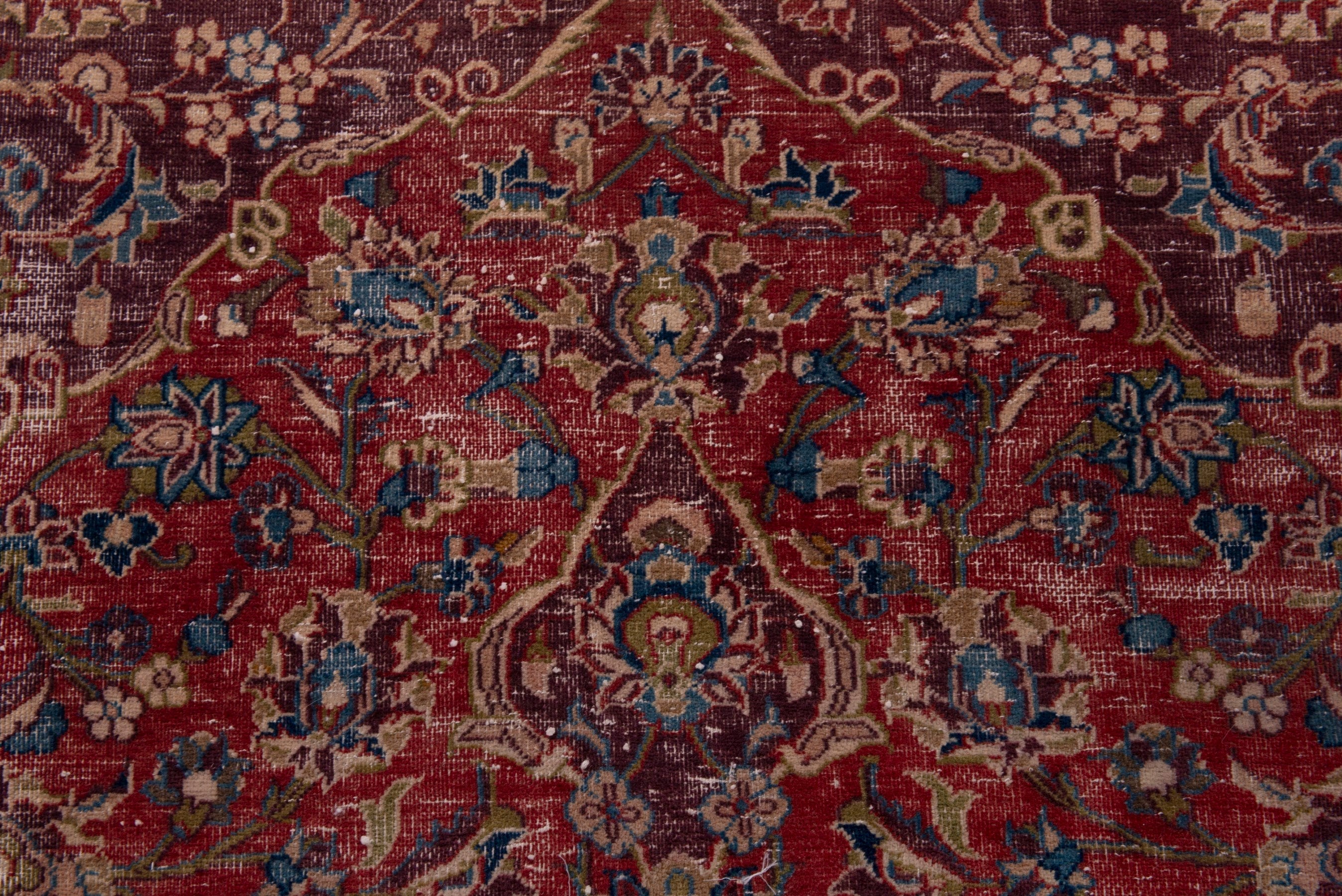 Persian Mashhad oversized rug in deep red and burgundy, view 15 of 19