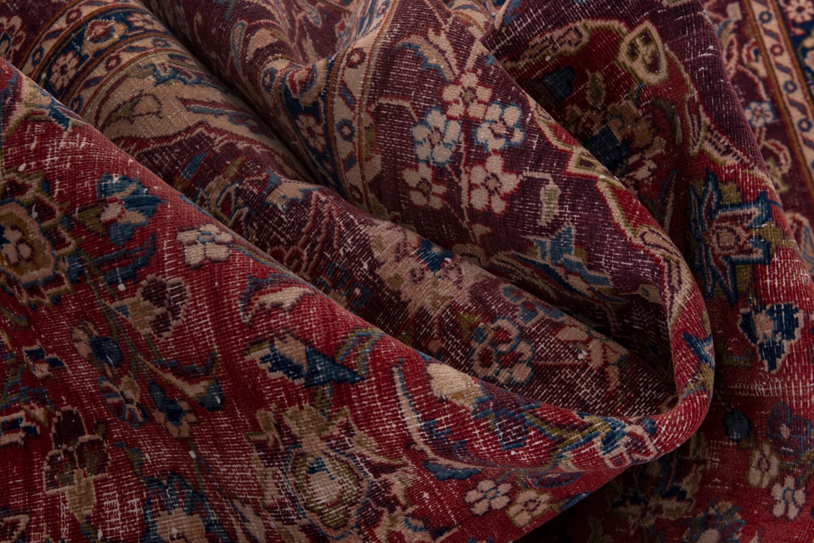Persian Mashhad oversized rug in deep red and burgundy, view 18 of 19