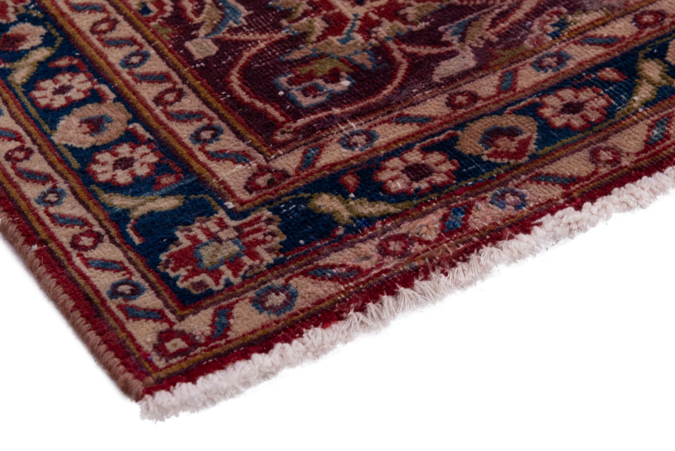 Persian Mashhad oversized rug in deep red and burgundy, view 6 of 19