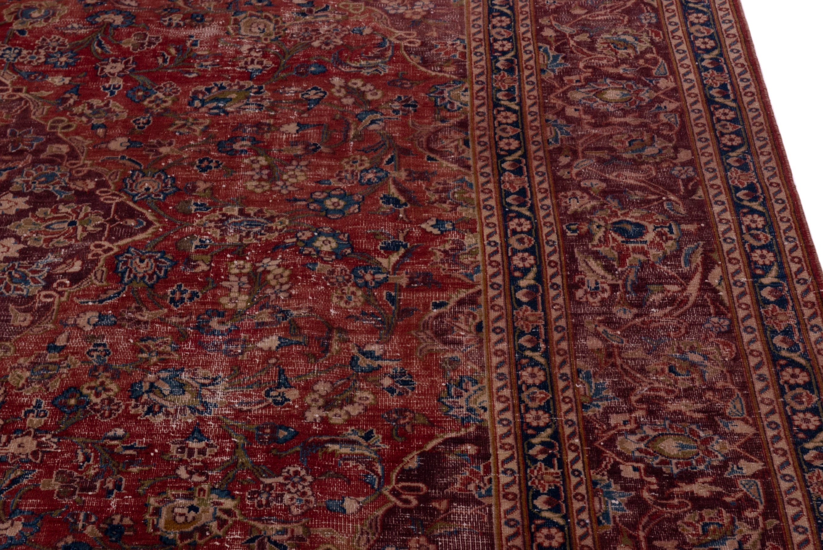 Persian Mashhad oversized rug in deep red and burgundy, view 7 of 19