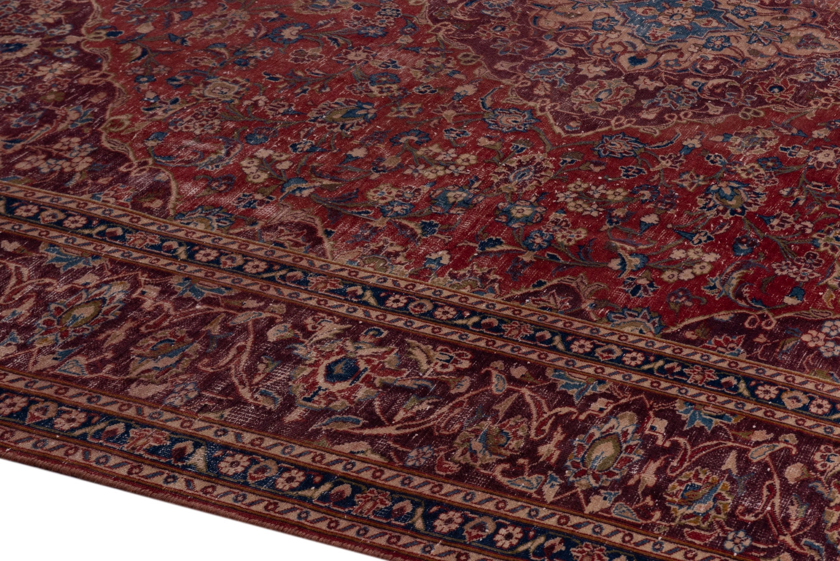 Persian Mashhad oversized rug in deep red and burgundy, view 8 of 19