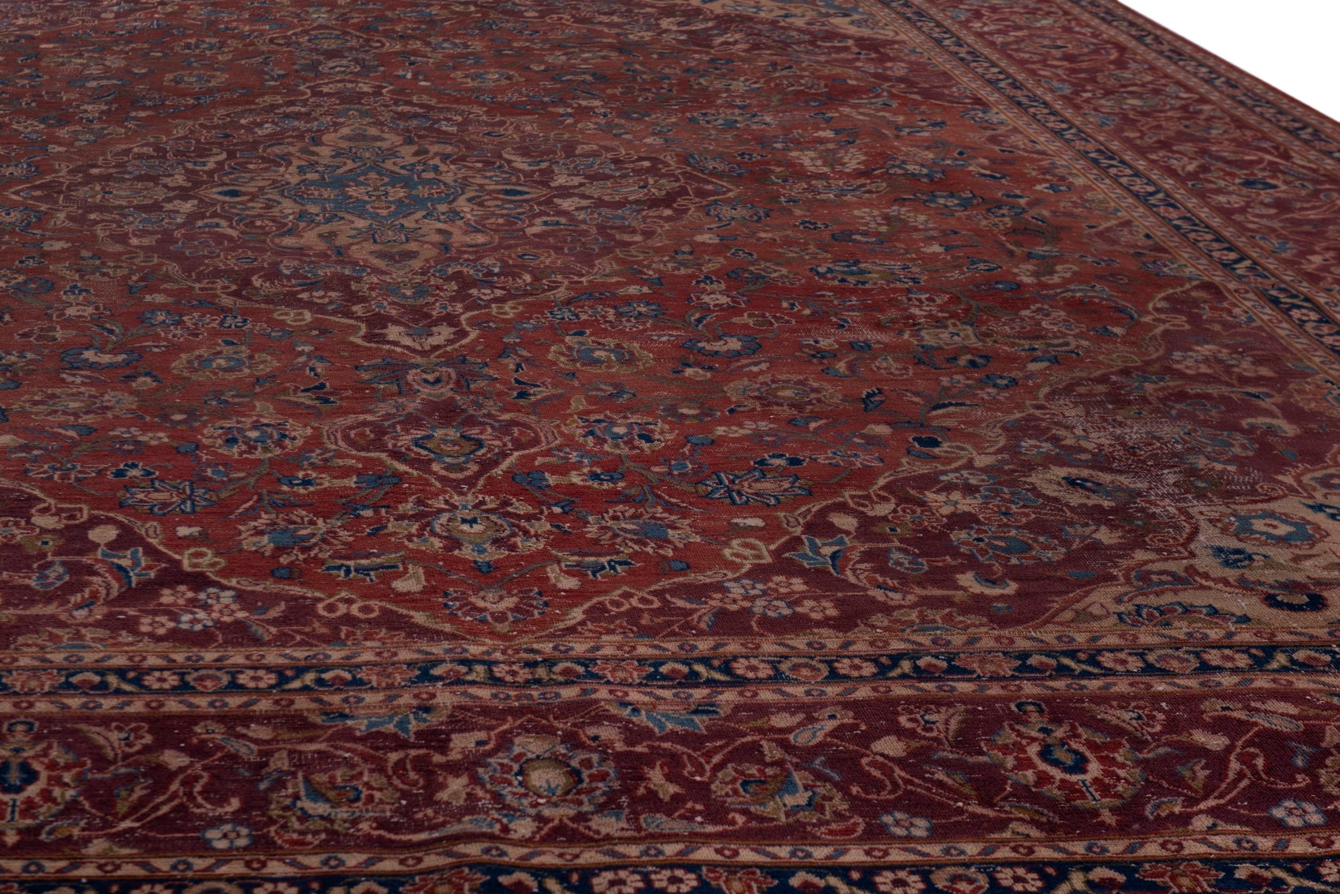 Persian Mashhad oversized rug in deep red and burgundy, view 9 of 19