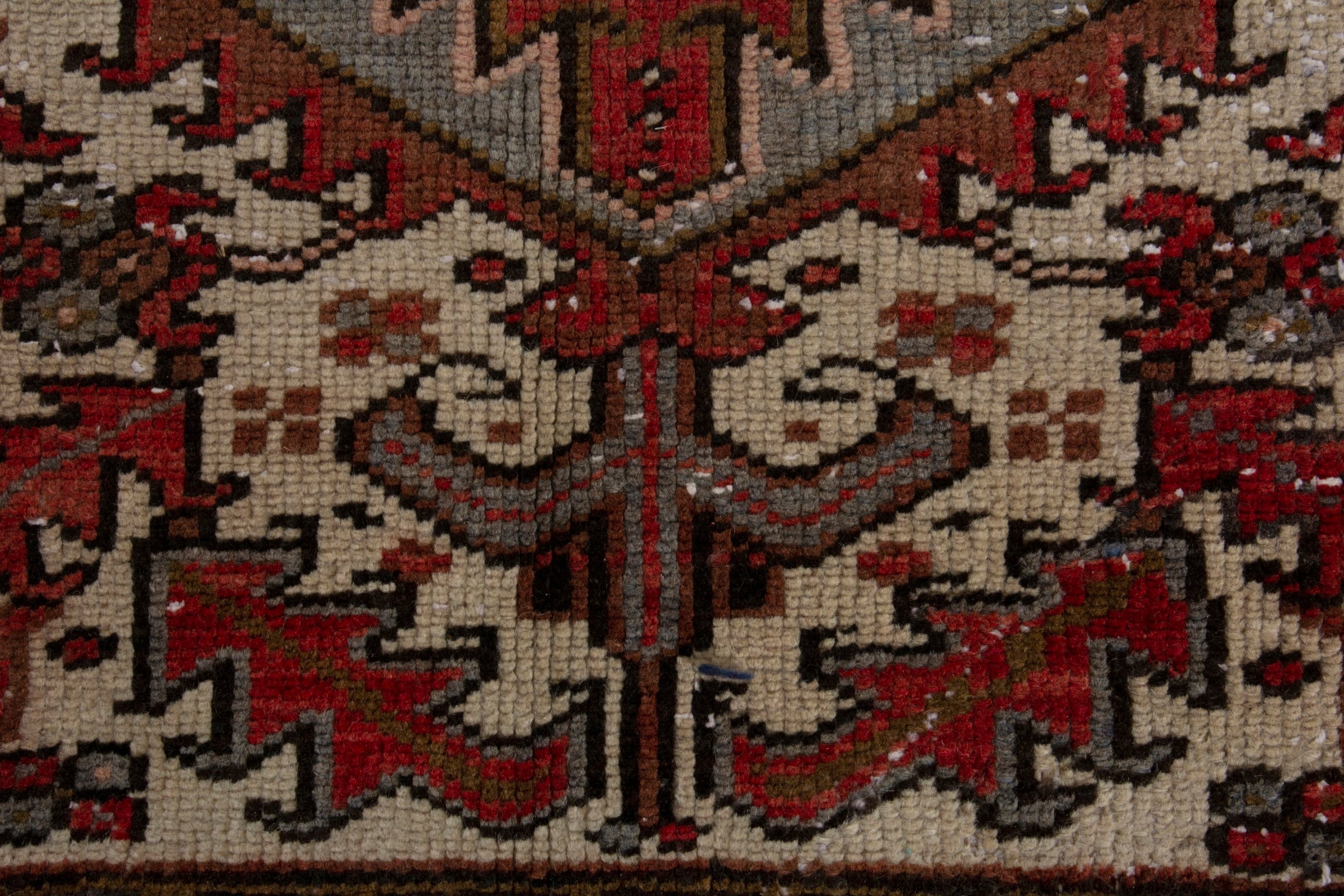 Persian Heriz oversized rug in deep red and burgundy, view 10 of 16