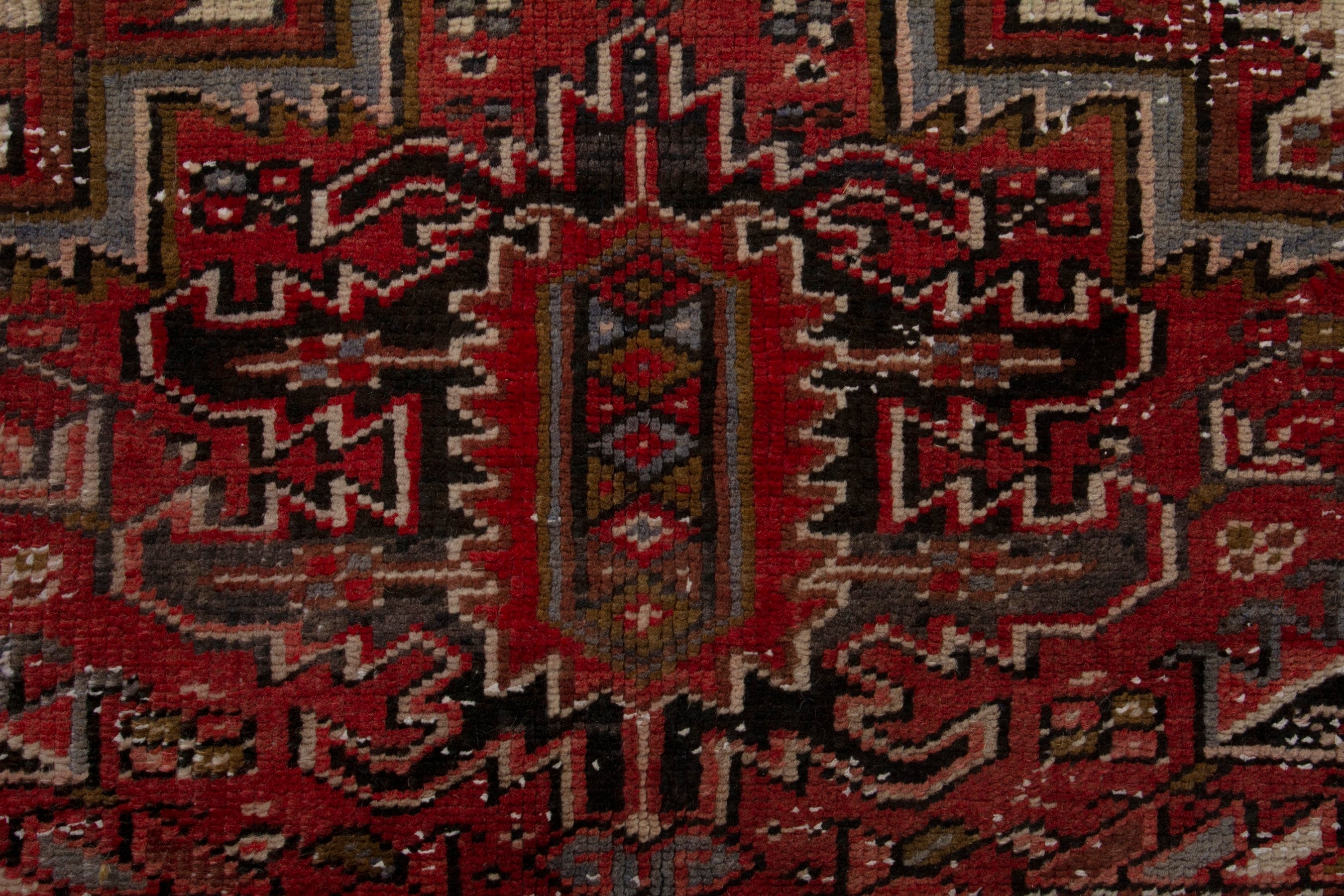 Persian Heriz oversized rug in deep red and burgundy, view 12 of 16
