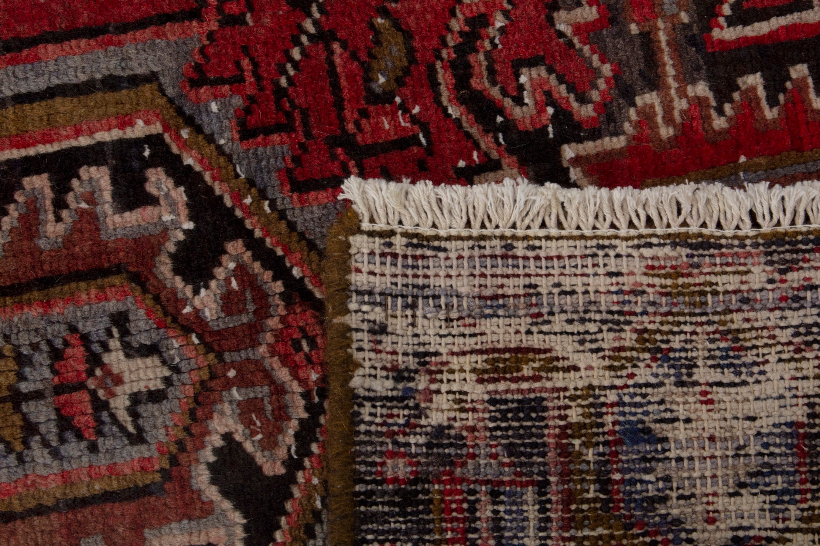 Persian Heriz oversized rug in deep red and burgundy, view 16 of 16