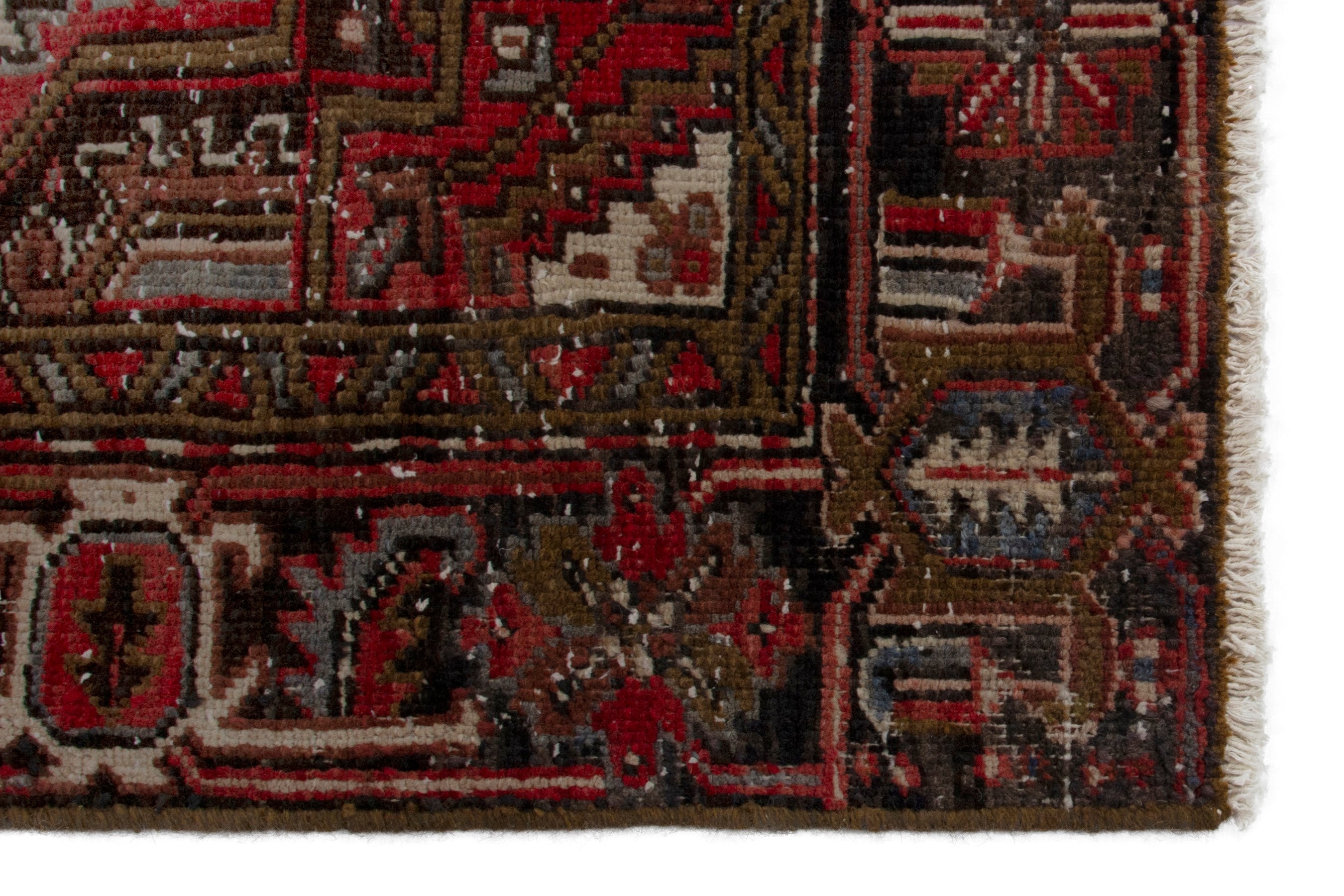 Persian Heriz oversized rug in deep red and burgundy, view 5 of 16