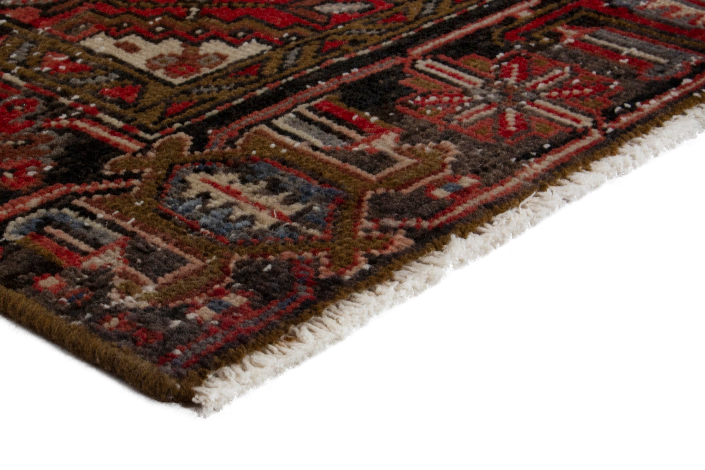 Persian Heriz oversized rug in deep red and burgundy, view 6 of 16