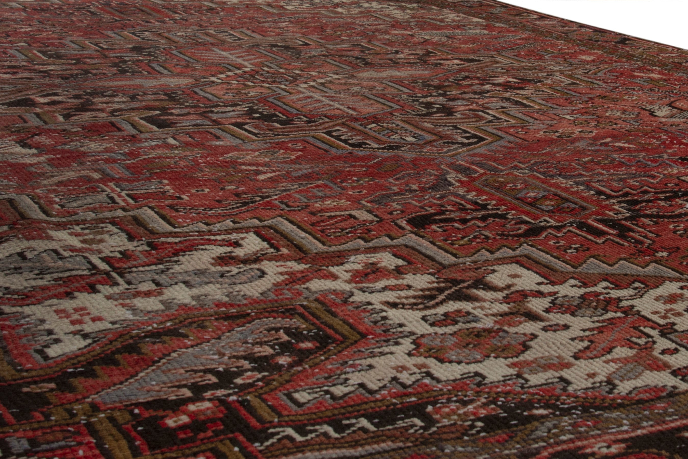 Persian Heriz oversized rug in deep red and burgundy, view 9 of 16