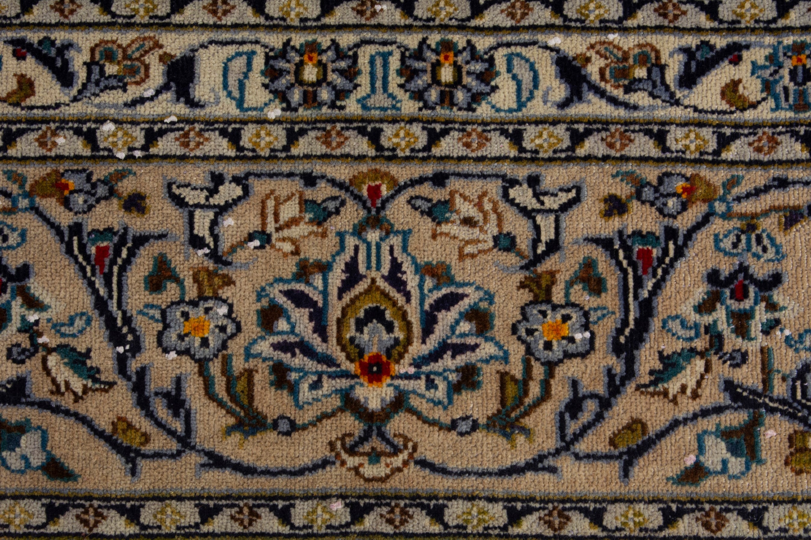 Persian Kashan oversized rug in cream and brown, view 11 of 18