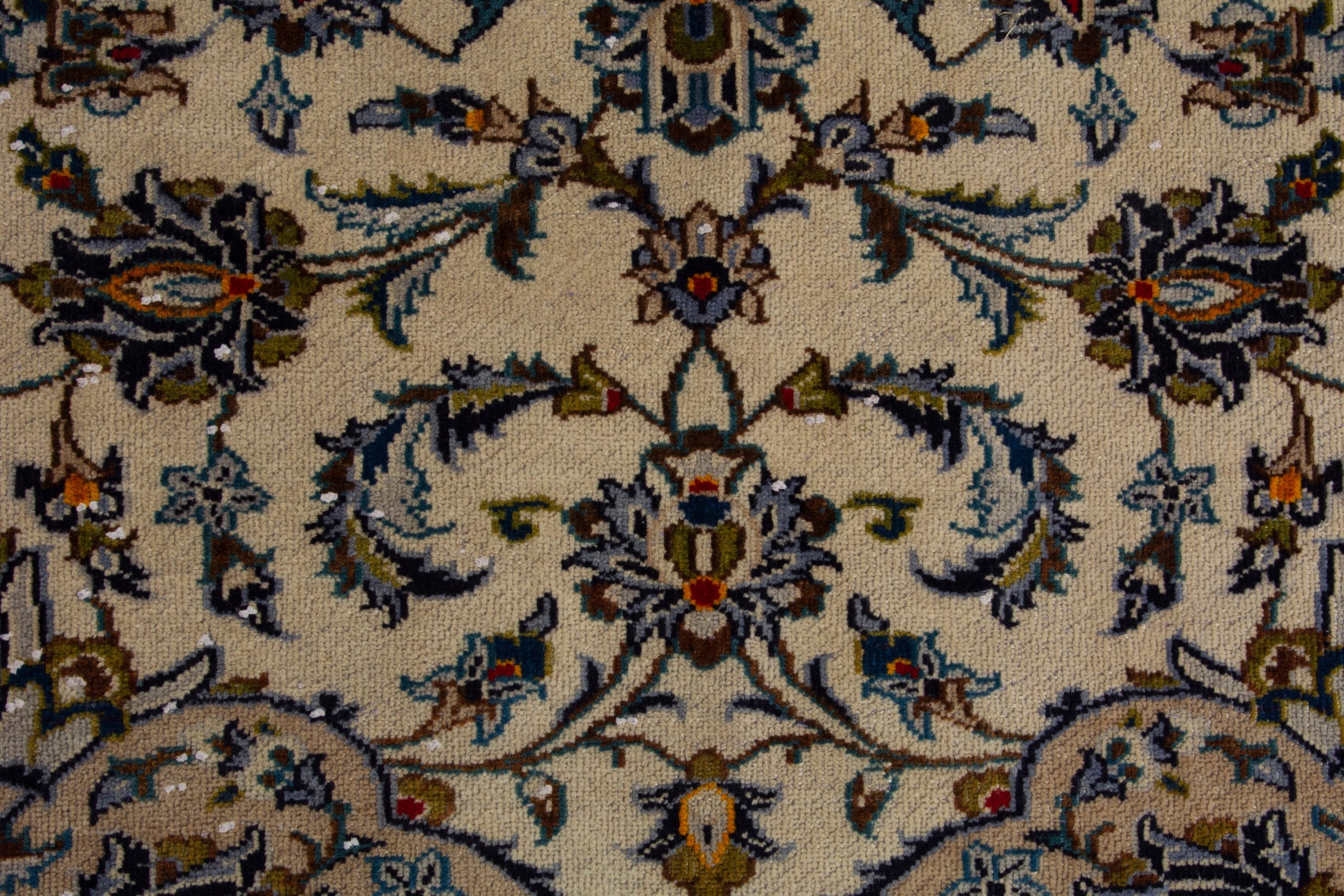 Persian Kashan oversized rug in cream and brown, view 12 of 18