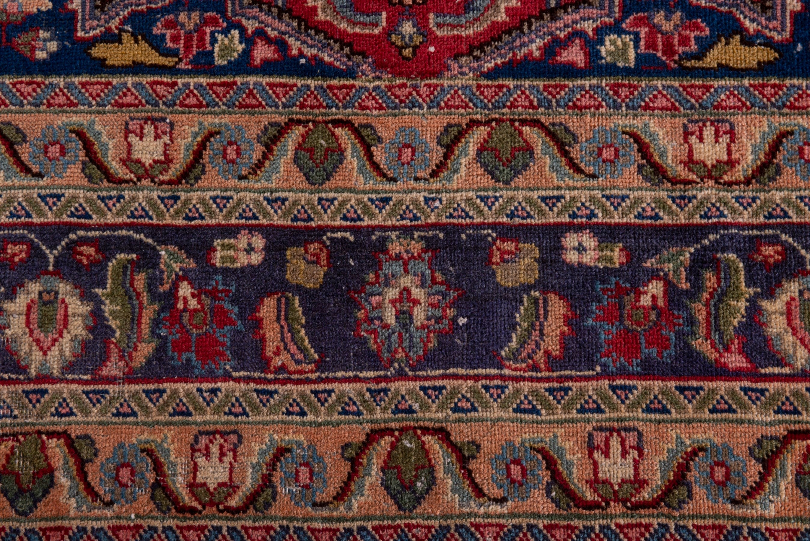 Persian Sabzevar area rug in deep red and dark blue, view 11 of 20