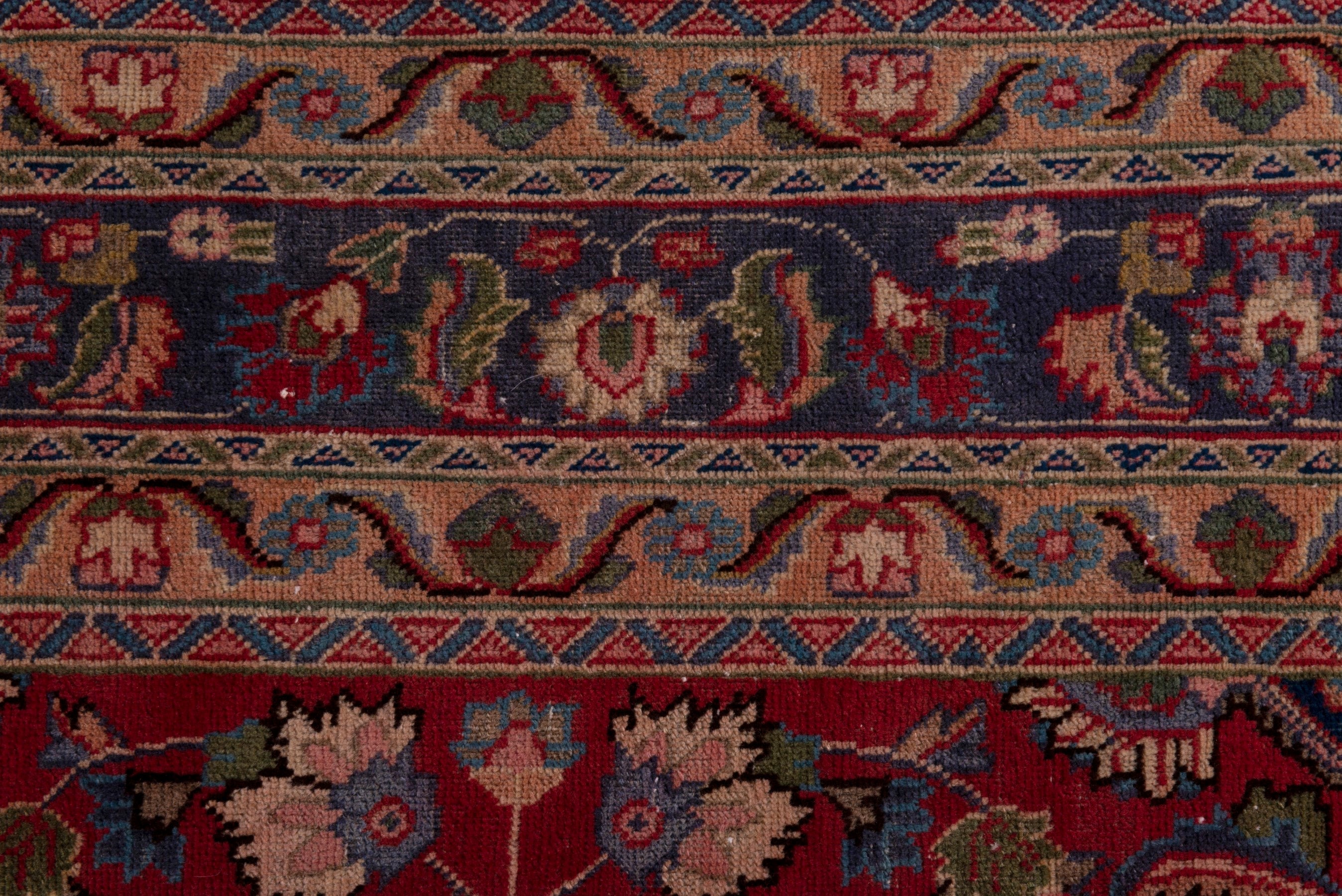 Persian Sabzevar area rug in deep red and dark blue, view 14 of 20