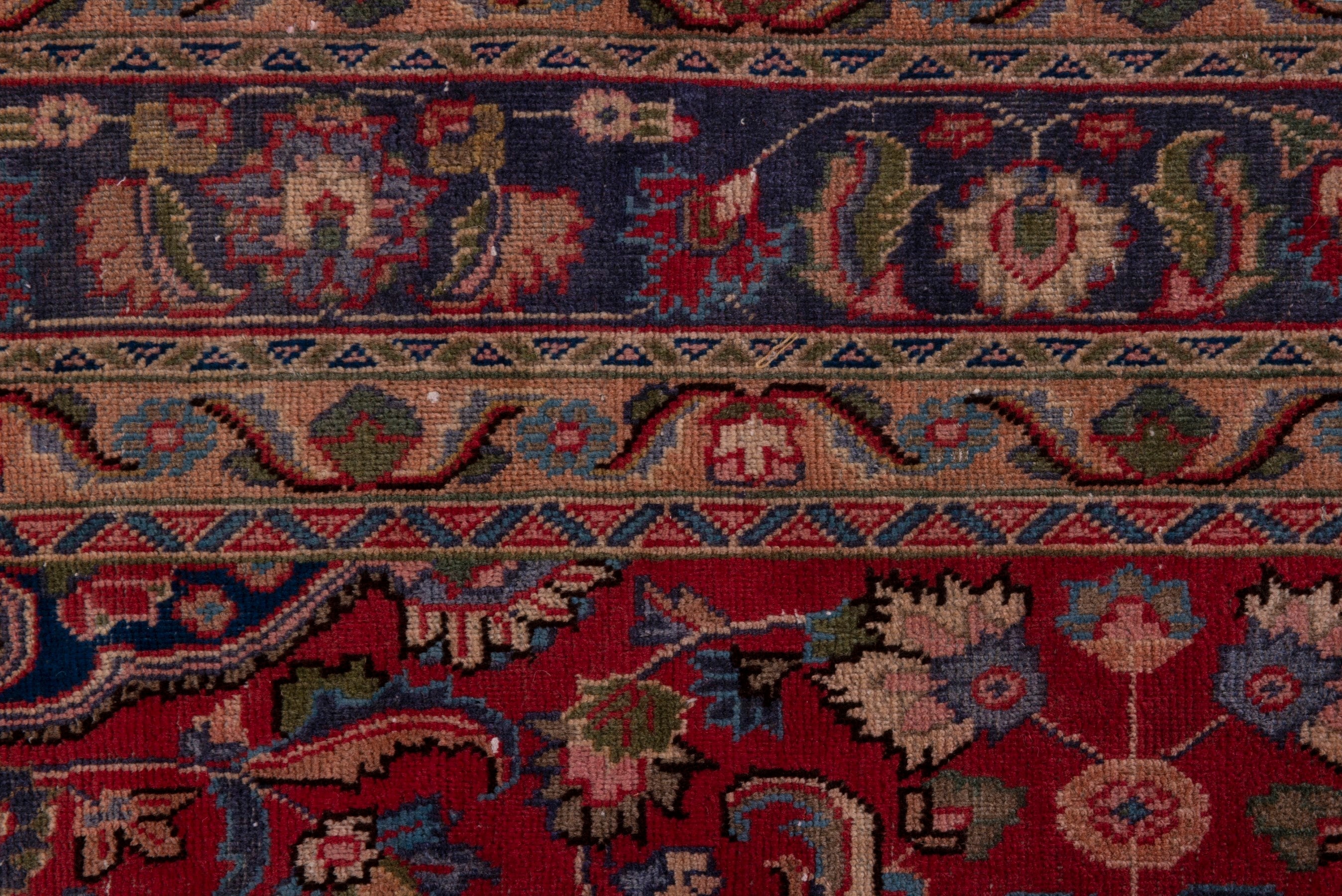 Persian Sabzevar area rug in deep red and dark blue, view 16 of 20